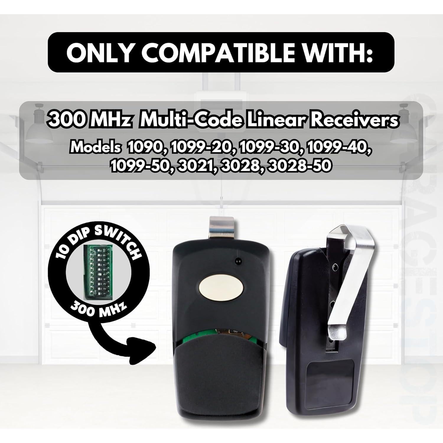 Control Remoto Garage Stop Linear Multi-Code 3089 300MHz