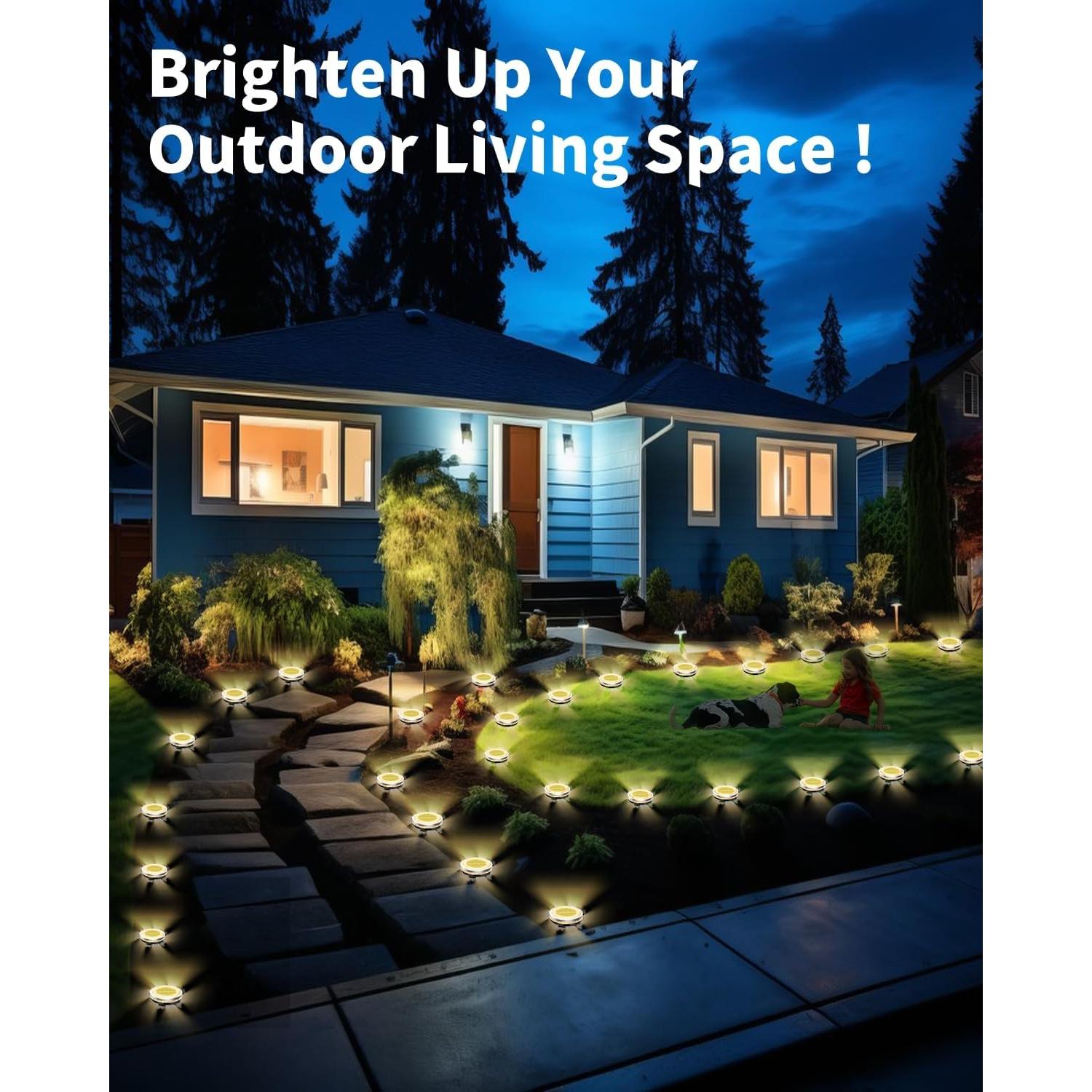 Luces Solares de Suelo SenLuKit Paquete de 2 IP65 Jardín