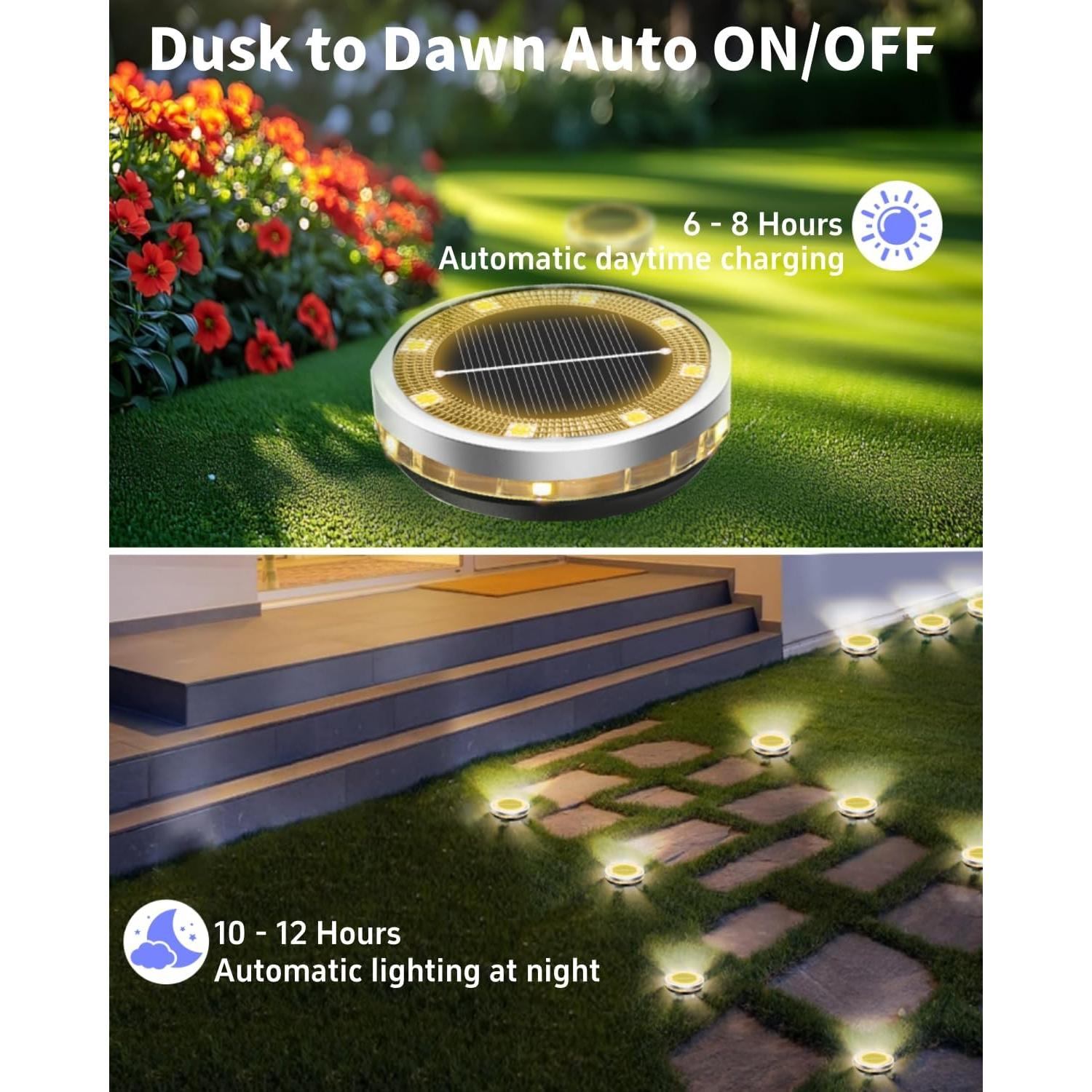 Luces Solares de Suelo SenLuKit Paquete de 2 IP65 Jardín