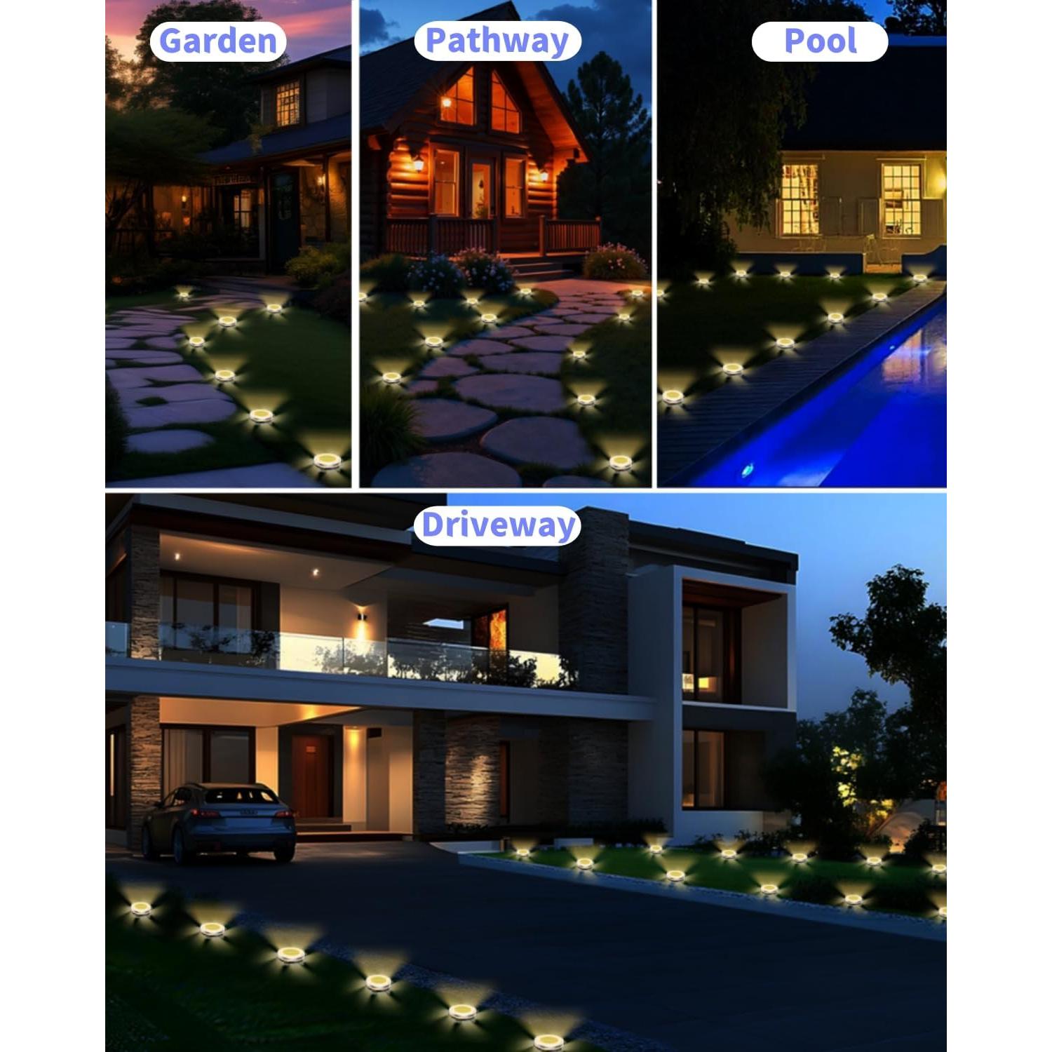 Luces Solares de Suelo SenLuKit Paquete de 2 IP65 Jardín