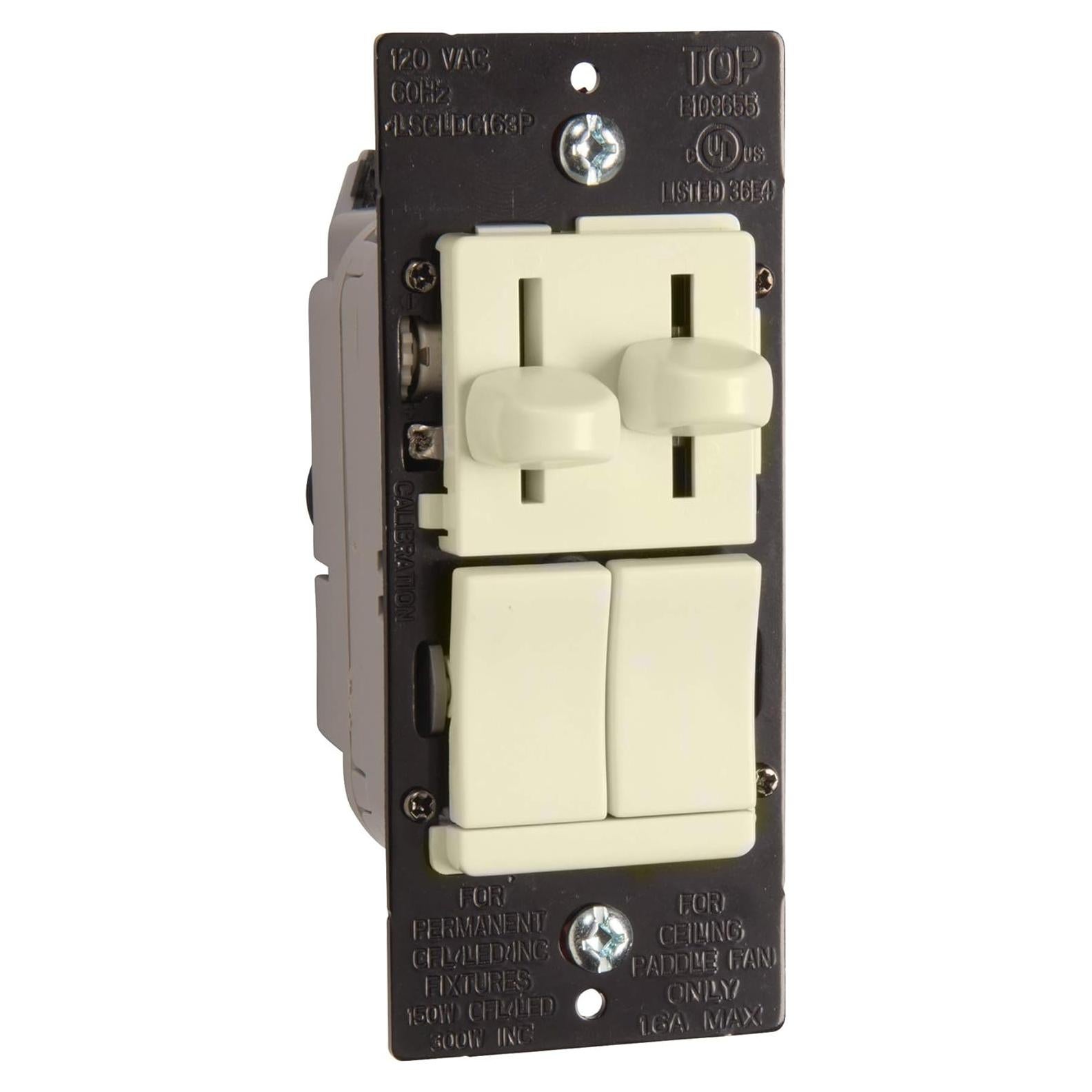 Interruptor Regulable de Luz Pass & Seymour 300W 3 Vías Almendra