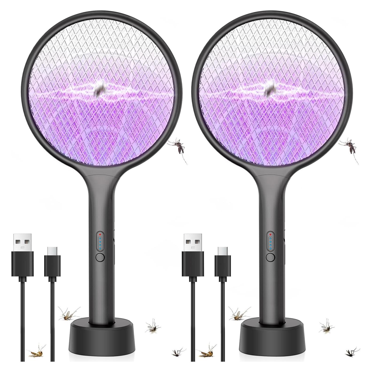 Raqueta Eléctrica DEEZEE 2Pack para Moscas 4000V Recargable