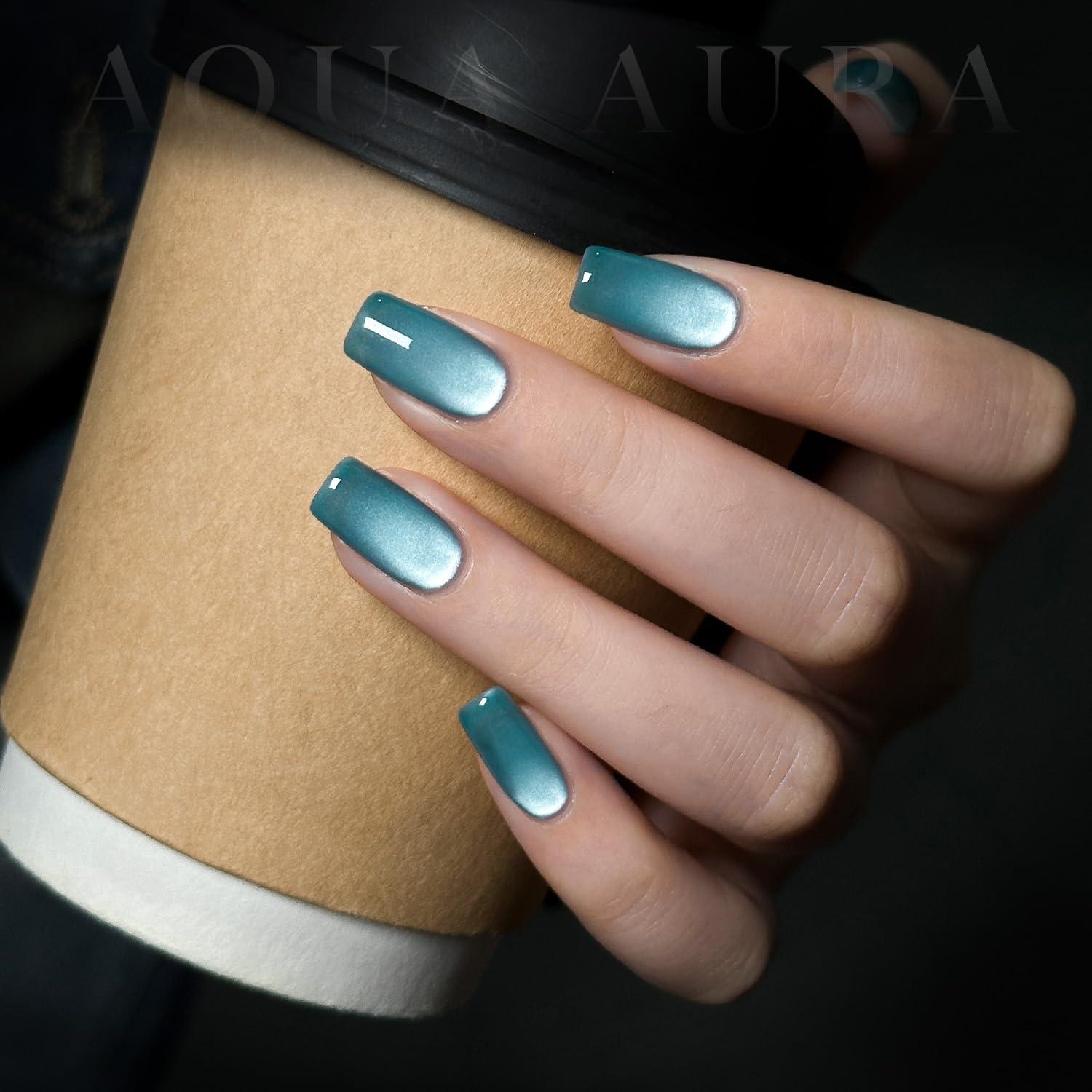 Gel de Uñas Holográfico GAOY 16ml Ojo de Gato Aura Acuática