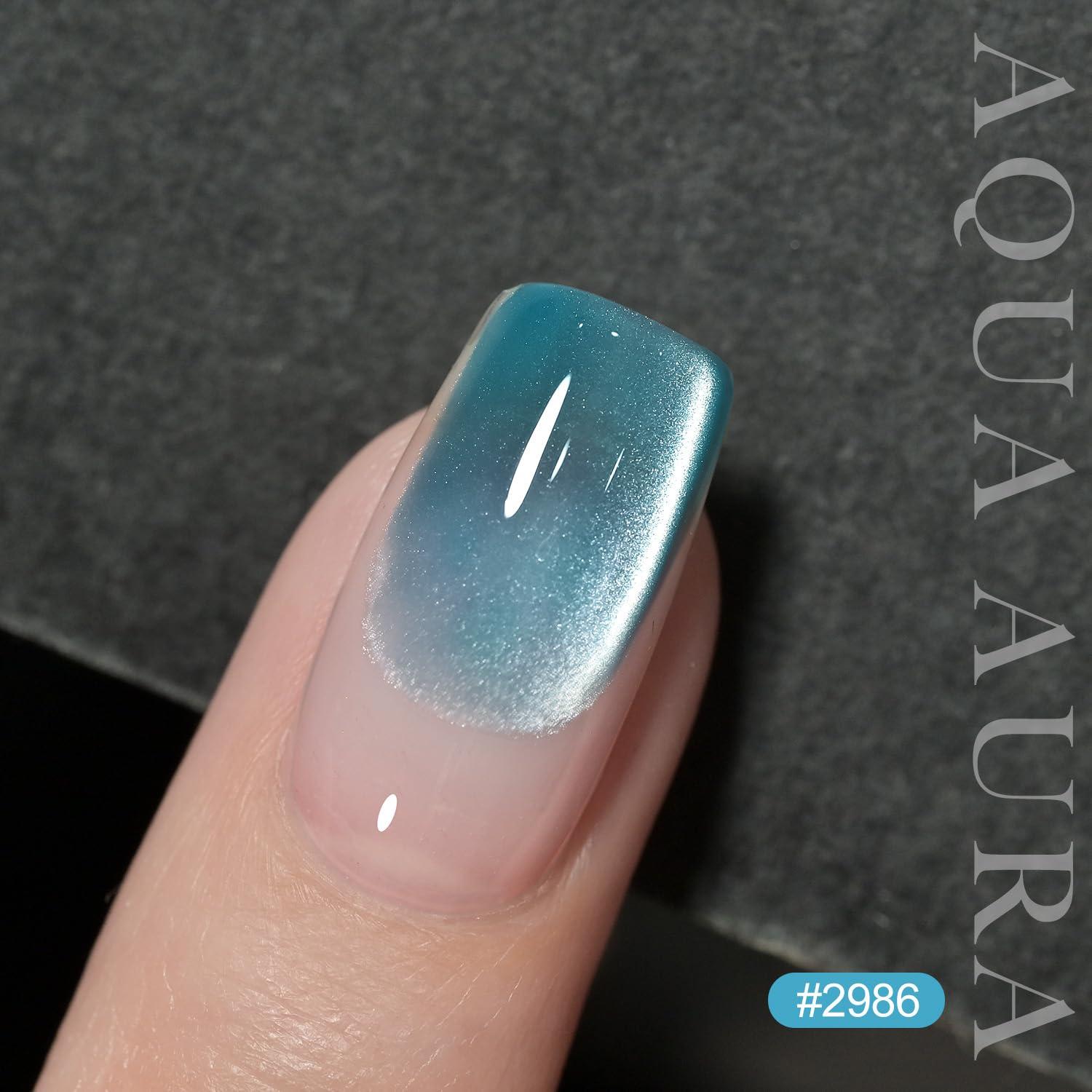 Gel de Uñas Holográfico GAOY 16ml Ojo de Gato Aura Acuática