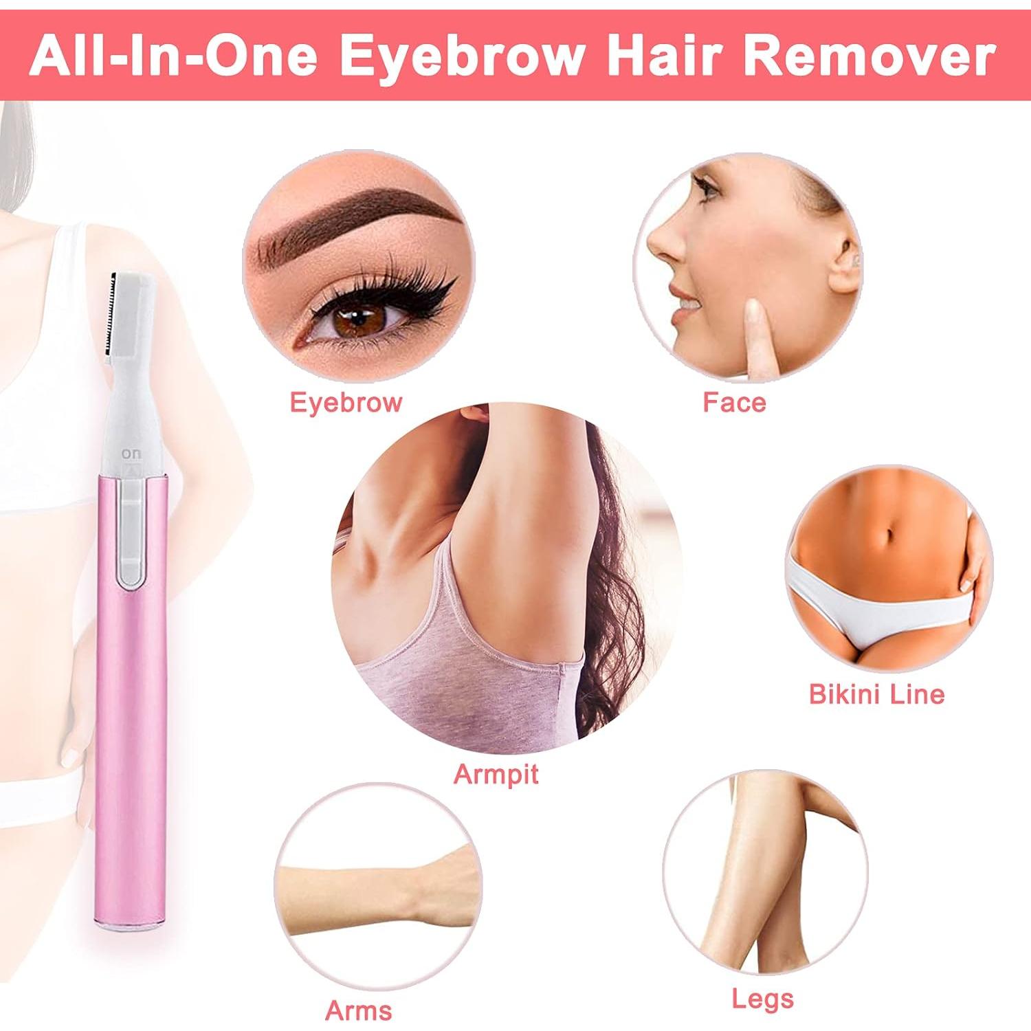 Recortador de Cejas Eléctrico ROSARDEN Rosa, Mini Epilador Facial