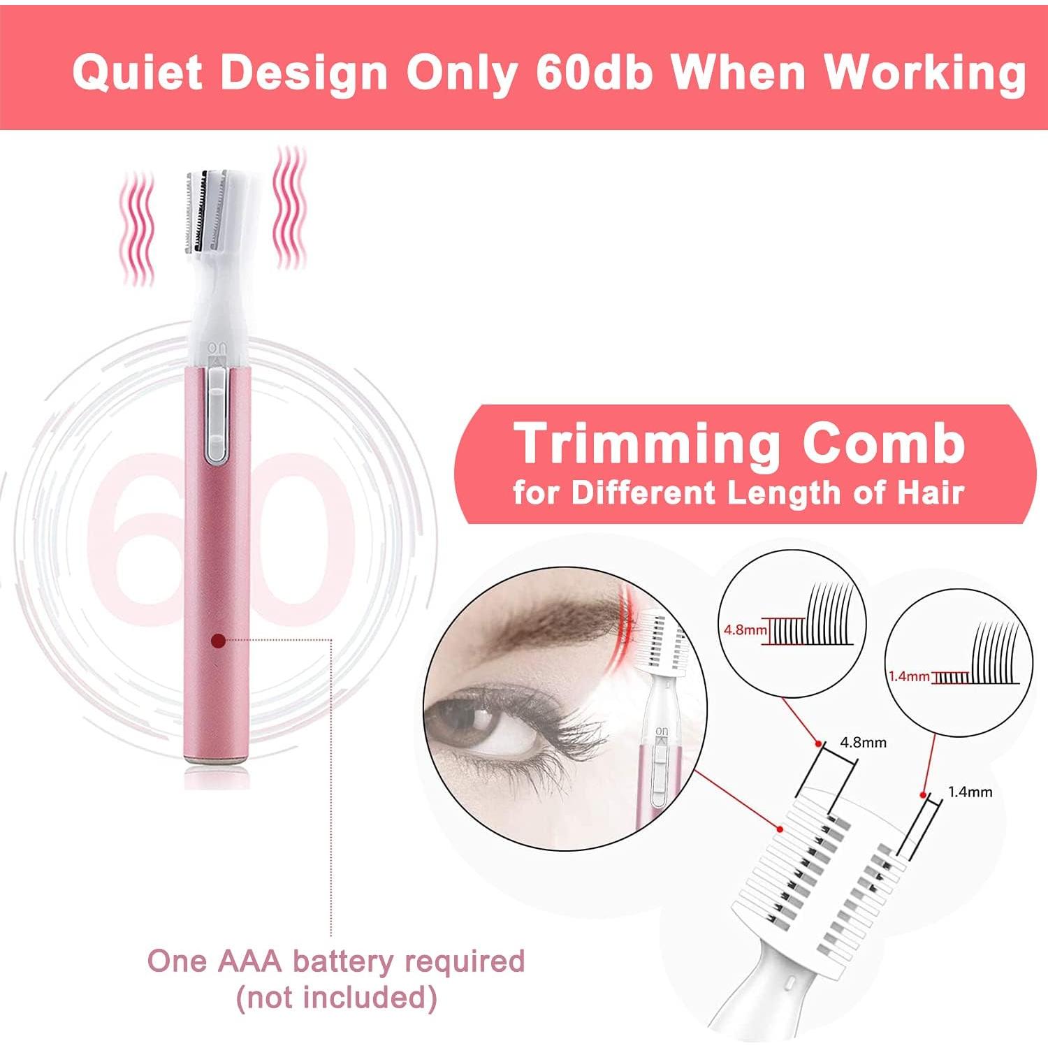 Recortador de Cejas Eléctrico ROSARDEN Rosa, Mini Epilador Facial