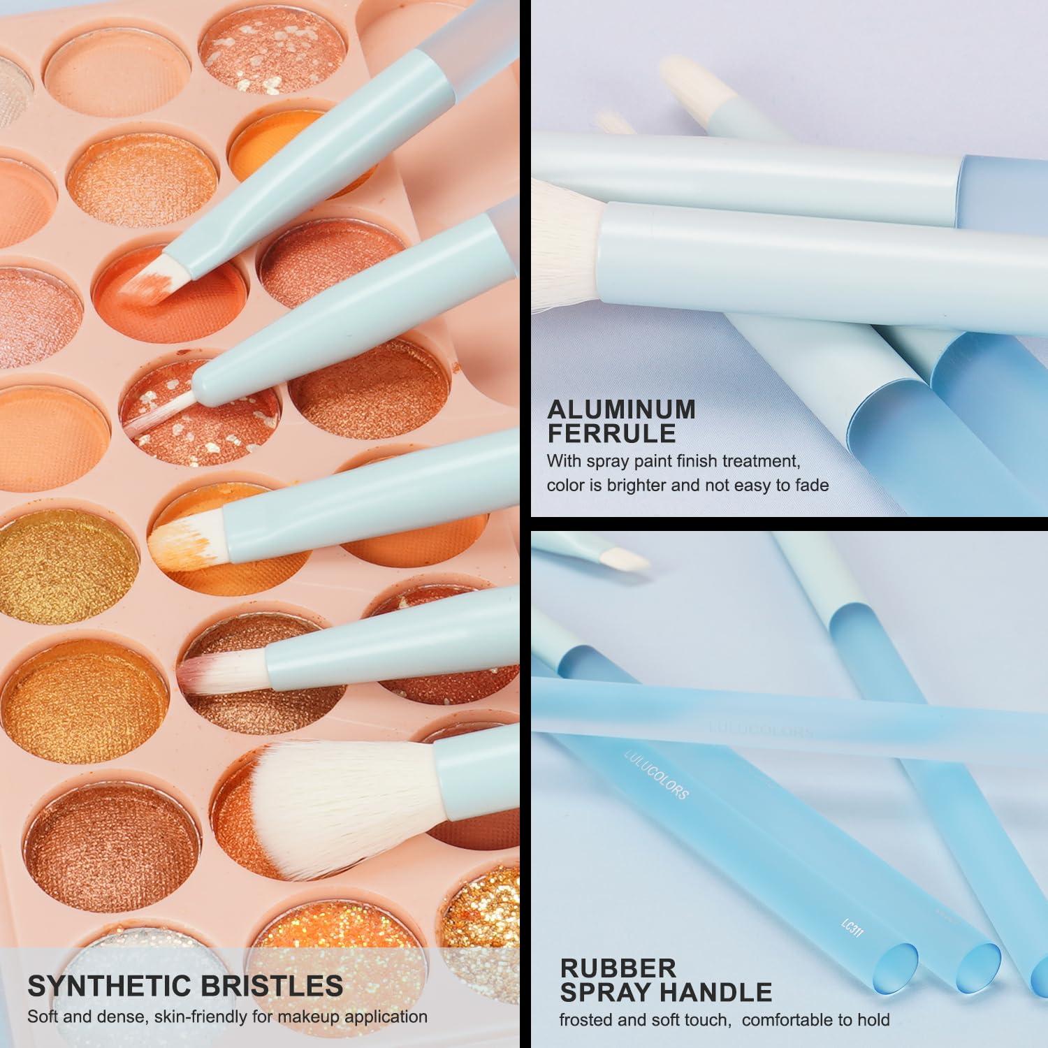 Juego de Pinceles para Ojos LULUCOLORS 5 Piezas Azul