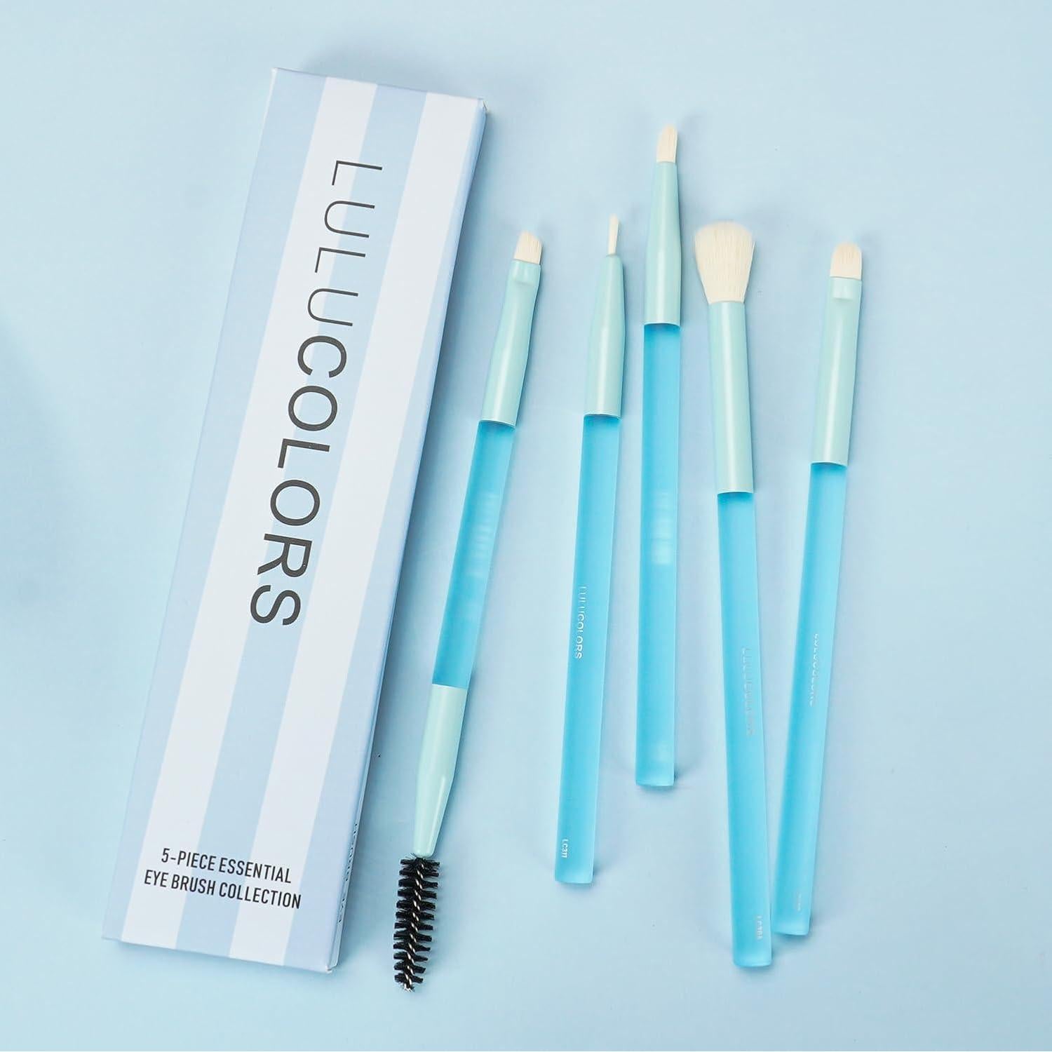 Juego de Pinceles para Ojos LULUCOLORS 5 Piezas Azul