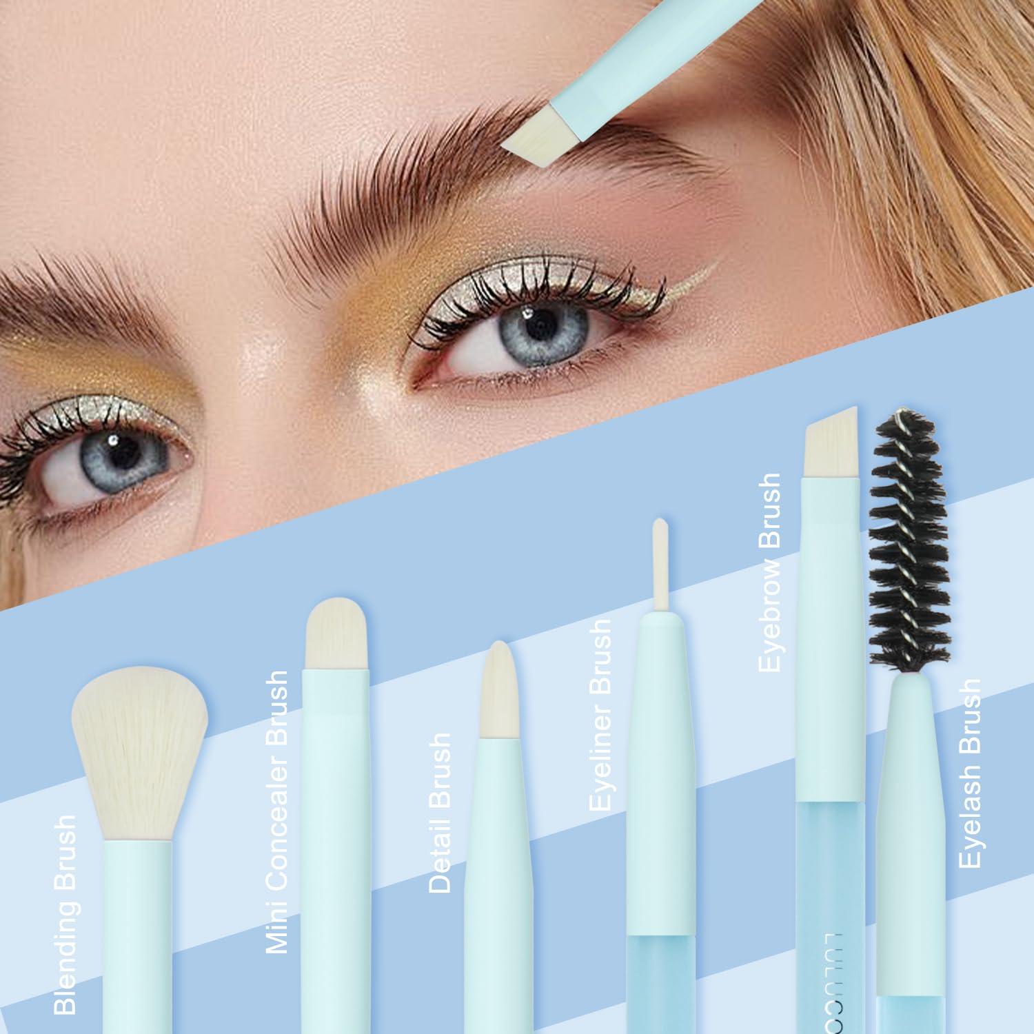 Juego de Pinceles para Ojos LULUCOLORS 5 Piezas Azul