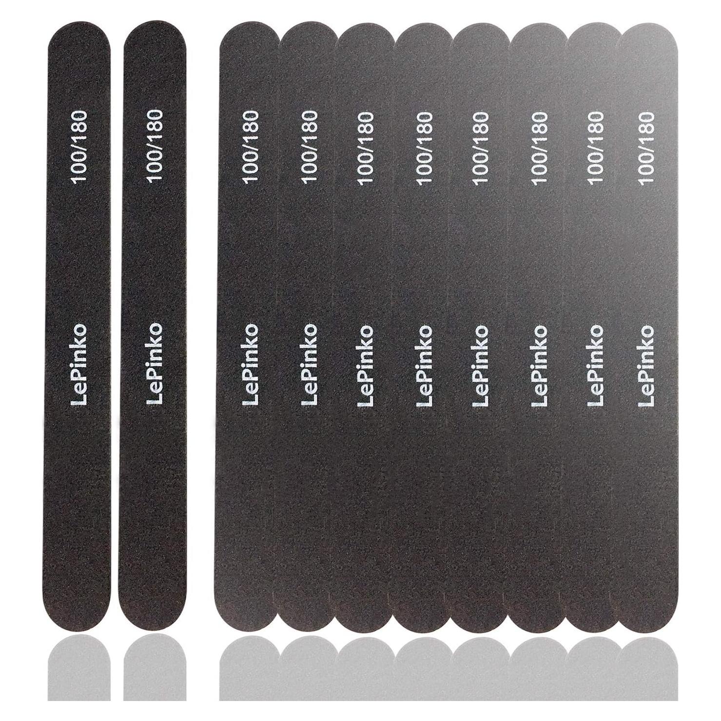 Juego de 10 limas de uñas LePinko 100/180 para manicura