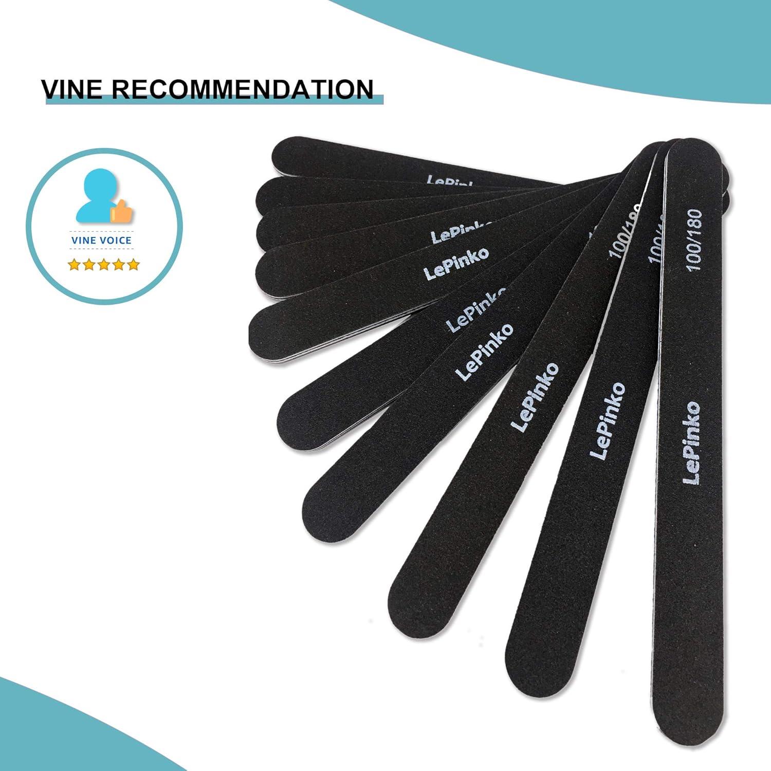 Juego de 10 limas de uñas LePinko 100/180 para manicura