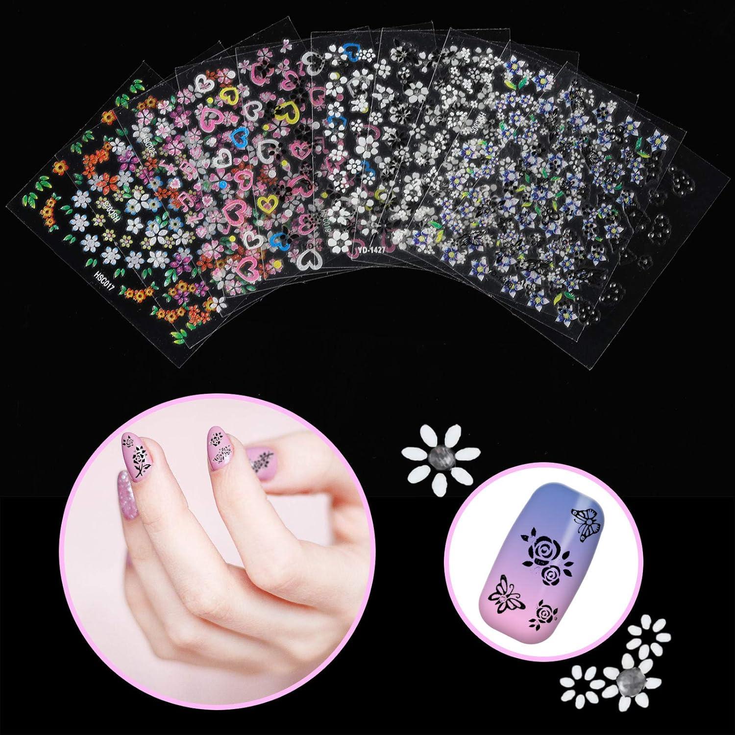 Calcomanías de Uñas 3D Blulu 5000 Pcs Flores Multicolor