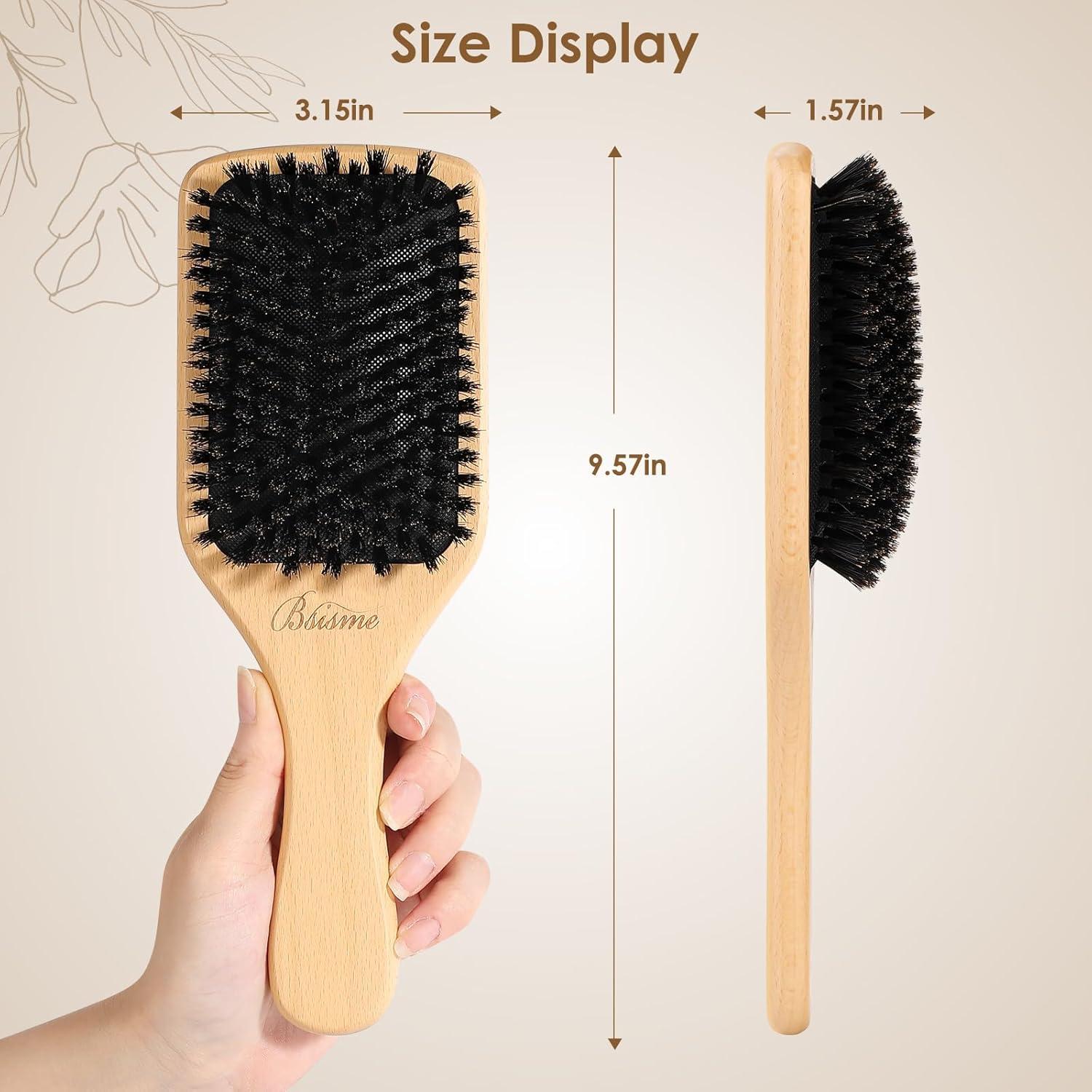 Cepillo de Cerdas de Jabalí Bsisme para Todo Tipo de Cabello