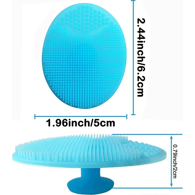 Cepillo de Baño para Bebé Azul - Masajeador de Silicona 3 Piezas