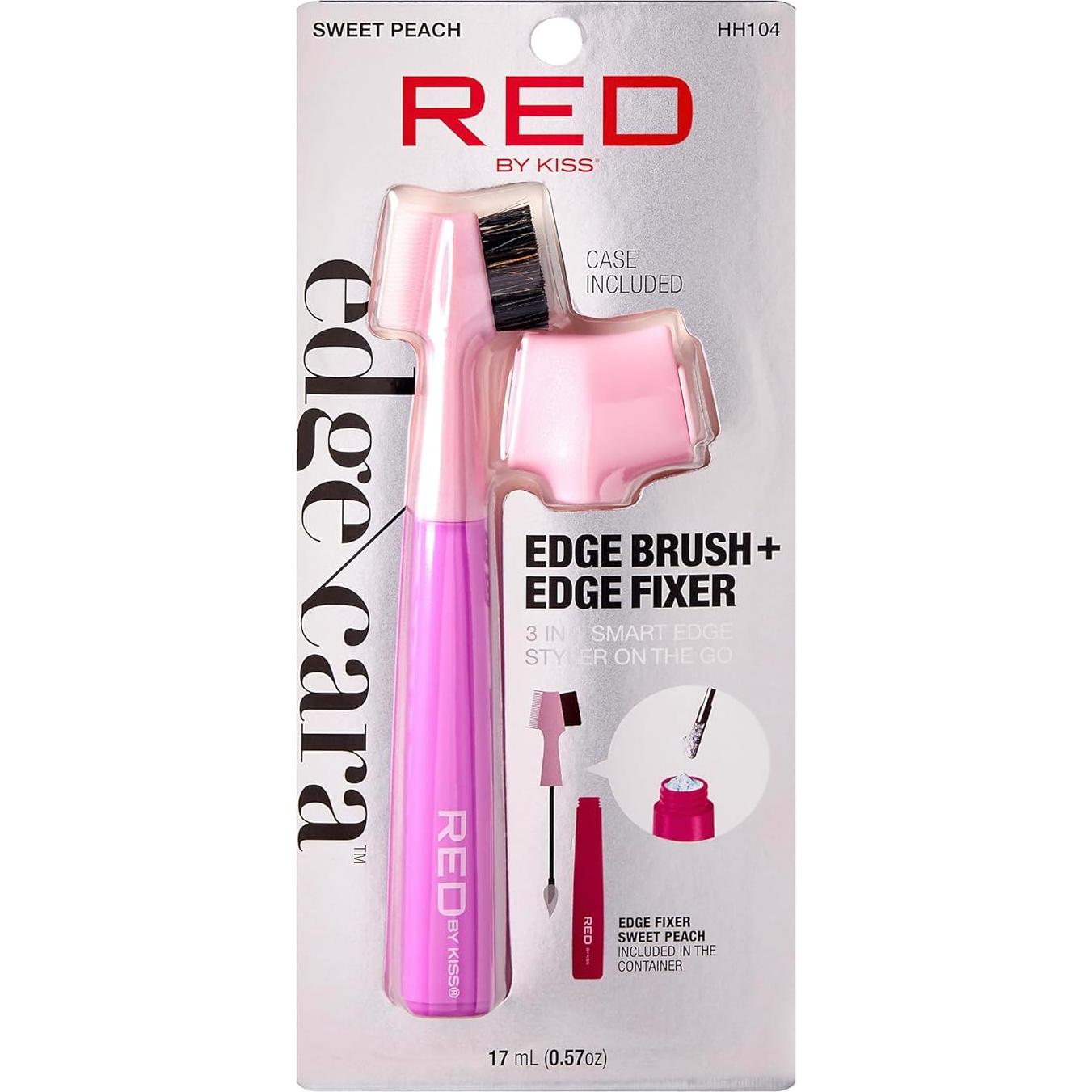 Cepillo para Cabello Red by Kiss 3 en 1 con Fijador de Bordes