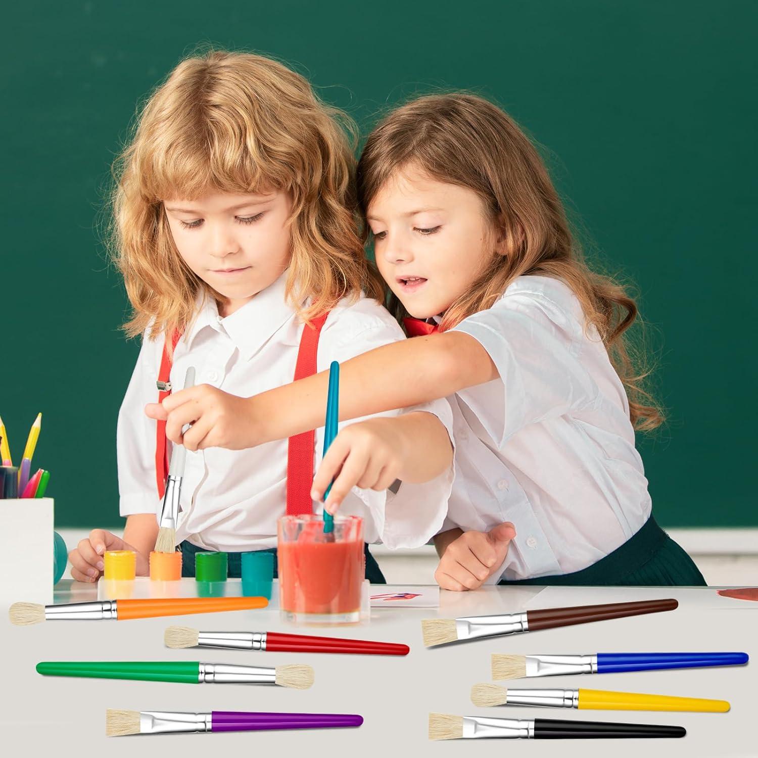 20 Pinceles para Niños YGAOHF - Redondos y Planos, 16.5 cm