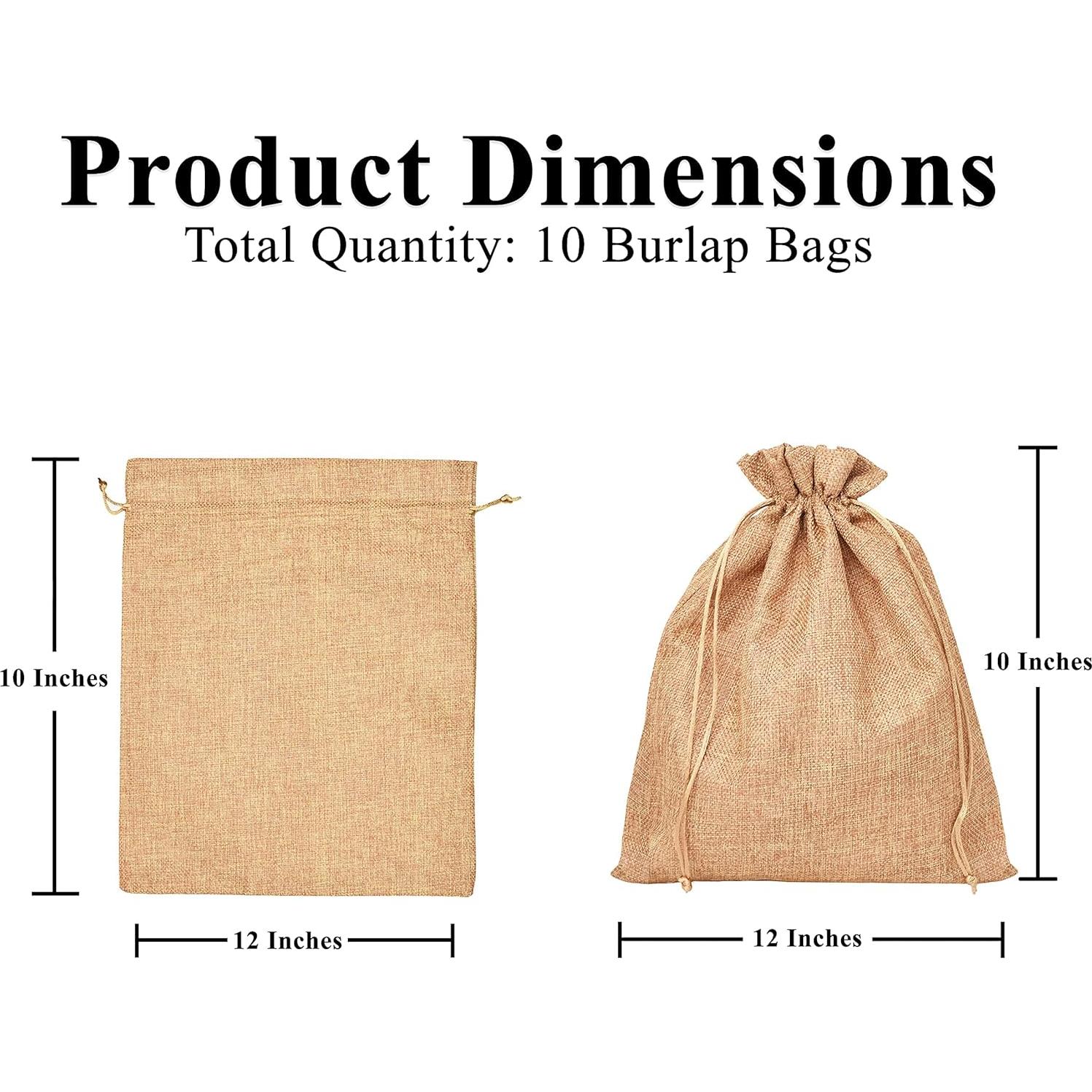 Bolsas de Yute Reutilizables Mandala Crafts 10x30 cm - 10 Pcs