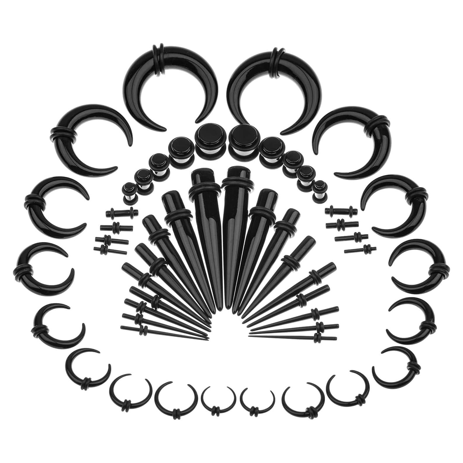 Kit de Estiramiento de Orejas Memsion 54 Piezas 14G a 00G