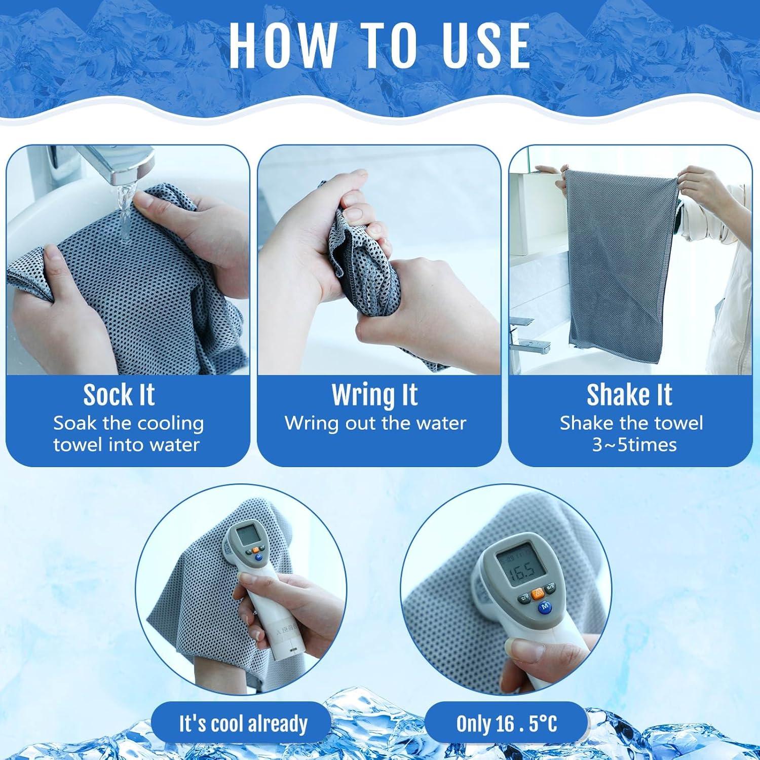 Toallas Enfriadoras Hosuly 15 Piezas 101.6x30.5 cm Microfibra