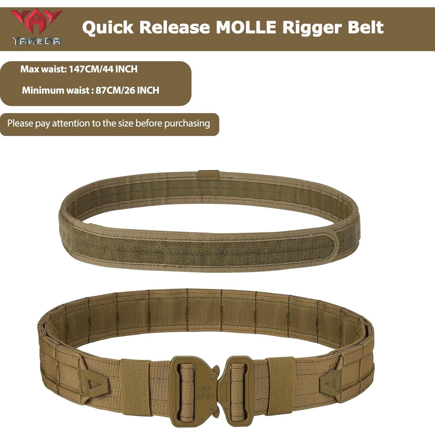 Cinturón Táctico YAKEDA 8 en 1 Ajustable 66-112 cm