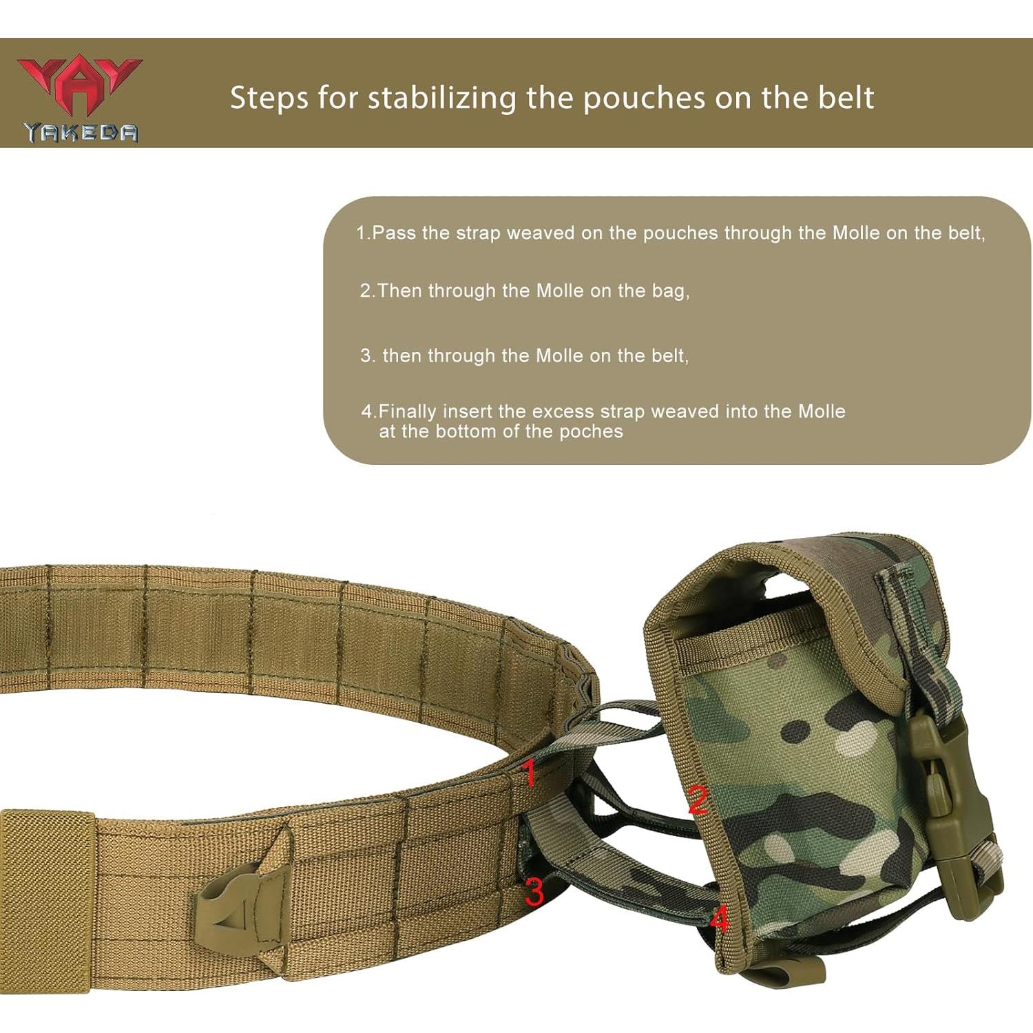 Cinturón Táctico YAKEDA 8 en 1 Ajustable 66-112 cm