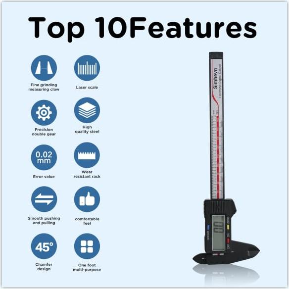 Calibrador Digital 150mm Simhevn con Pantalla LCD y Cinta Métrica