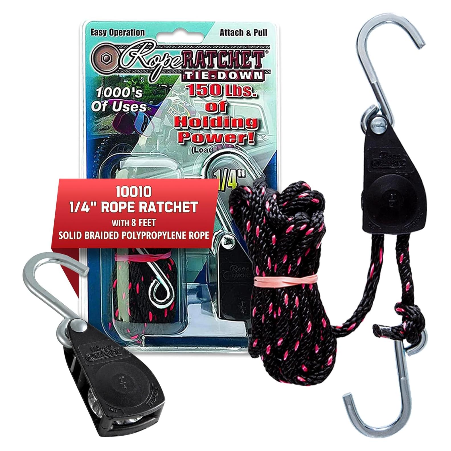 Polea Ajustable Rope Ratchet 2.44m 150kg Carga Marca Rope Ratchet