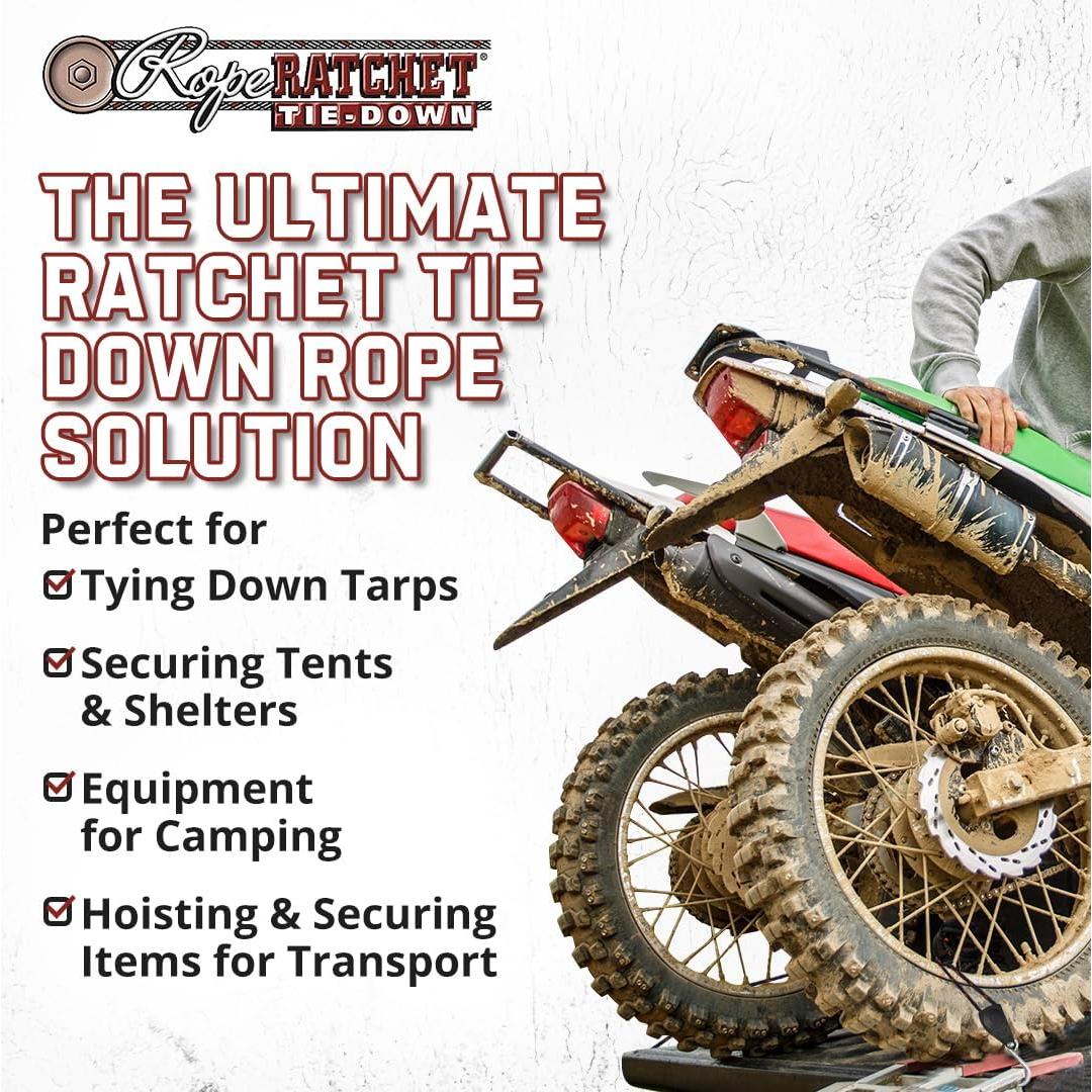 Polea Ajustable Rope Ratchet 2.44m 150kg Carga Marca Rope Ratchet