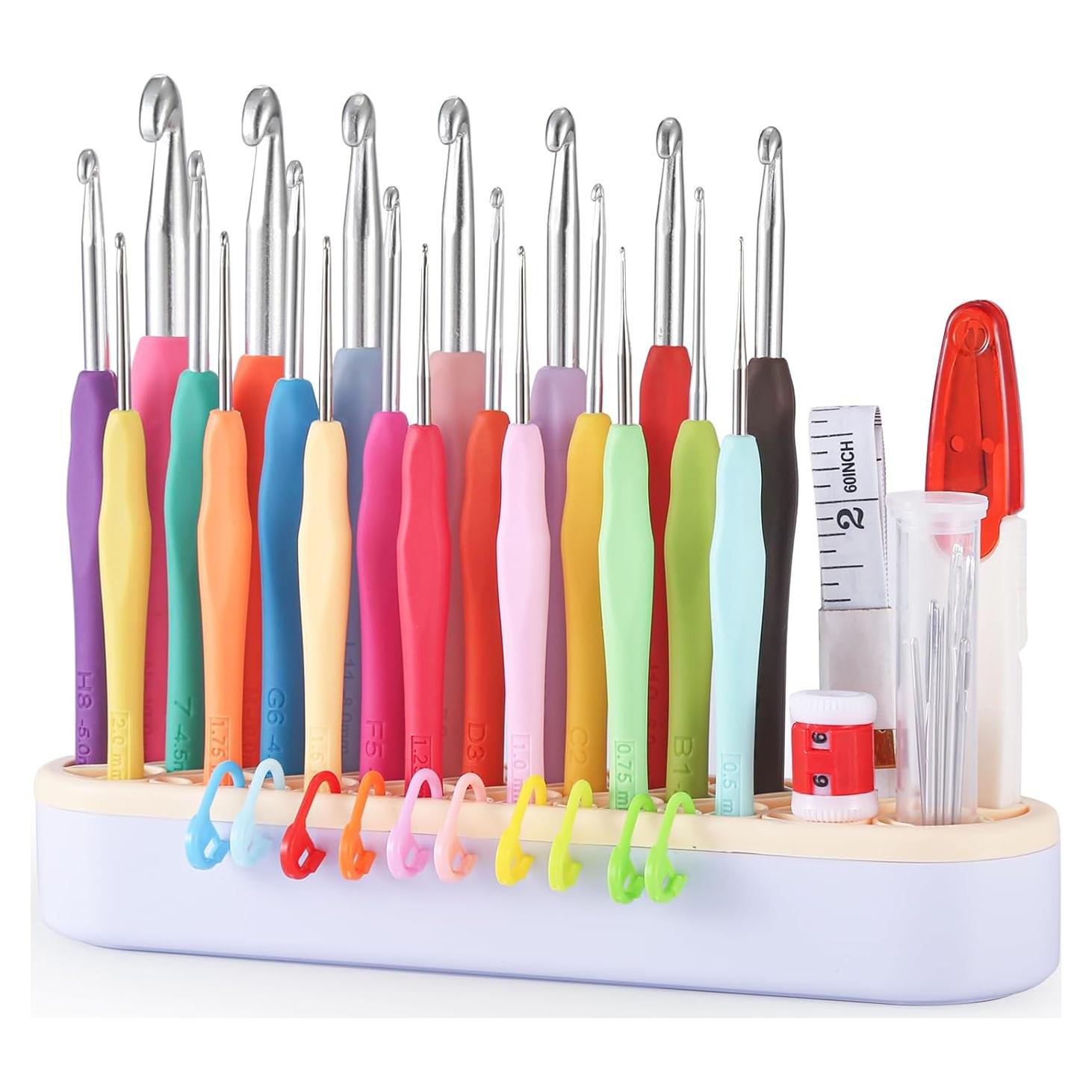 Juego de Ganchillos Ergonómicos Yojob 21 Tamaños 0.5mm-10mm