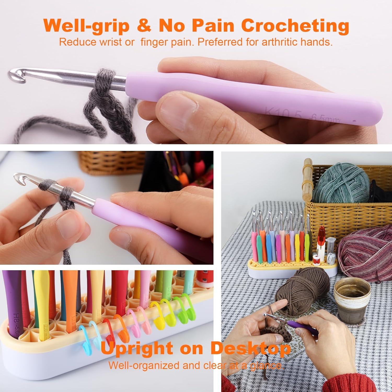 Juego de Ganchillos Ergonómicos Yojob 21 Tamaños 0.5mm-10mm