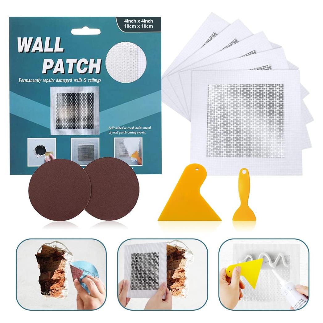Kit de Parche de Reparación de Paredes Tahikem 5 Piezas 10x10 cm