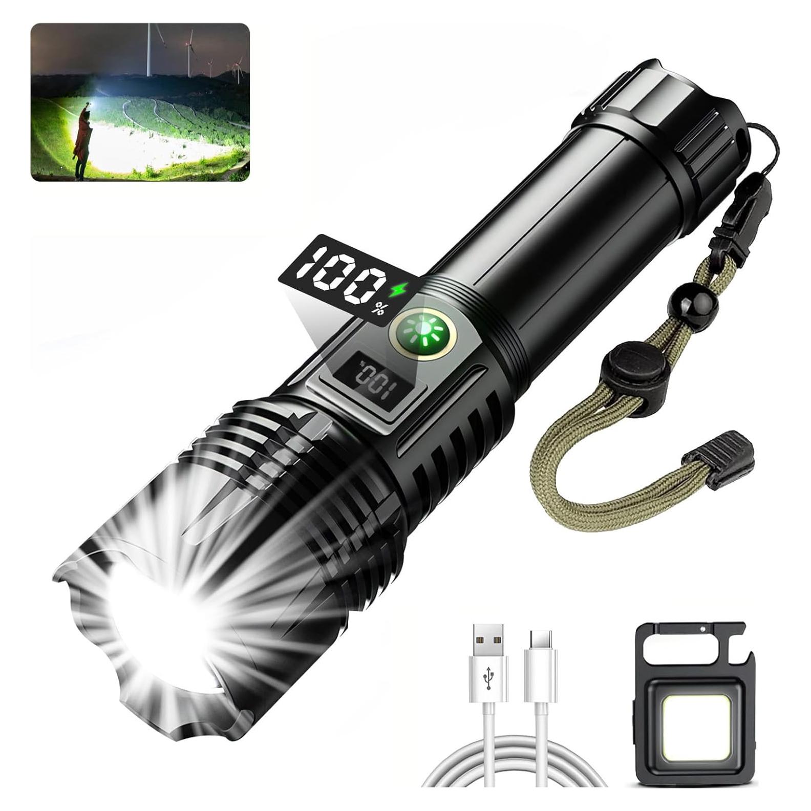 Linterna LED BIKACU W501 1200000 Lúmenes USB-C Impermeable