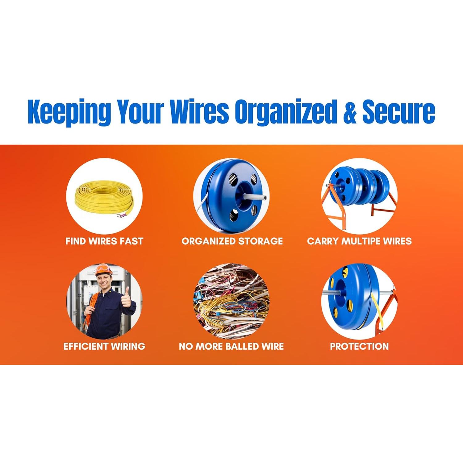 Dispensador de Cable EIP Azul 250 Pies Polipropileno