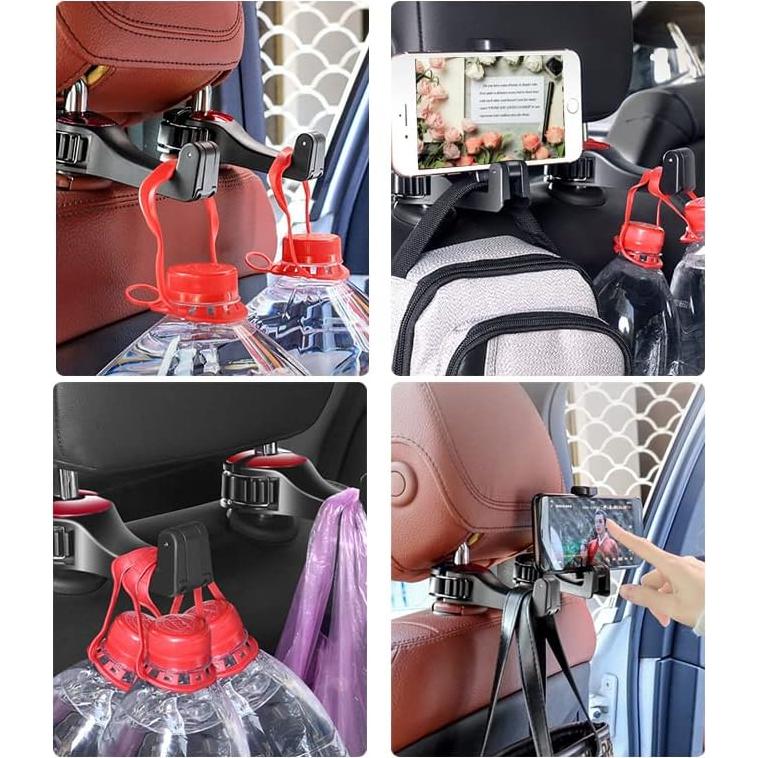 Ganchos para Asiento de Coche UDIKEFO - Soporte Universal Rojo
