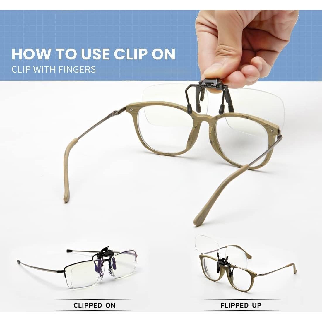 Gafas de lectura clip en Riwissipa anti-luz azul 1.0x transparentes