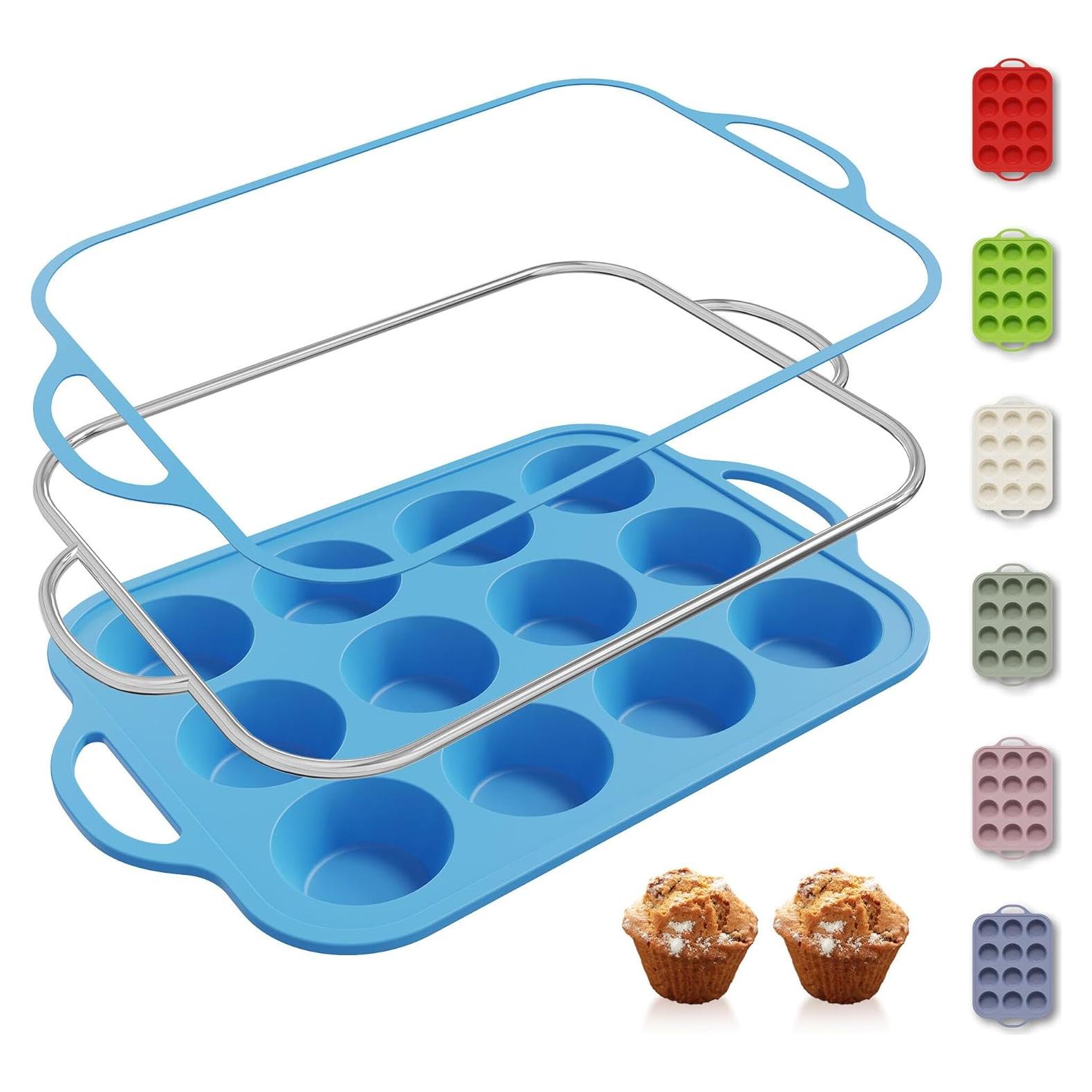 Bandeja para Muffin de Silicona Socisen 12 Tazas Azul