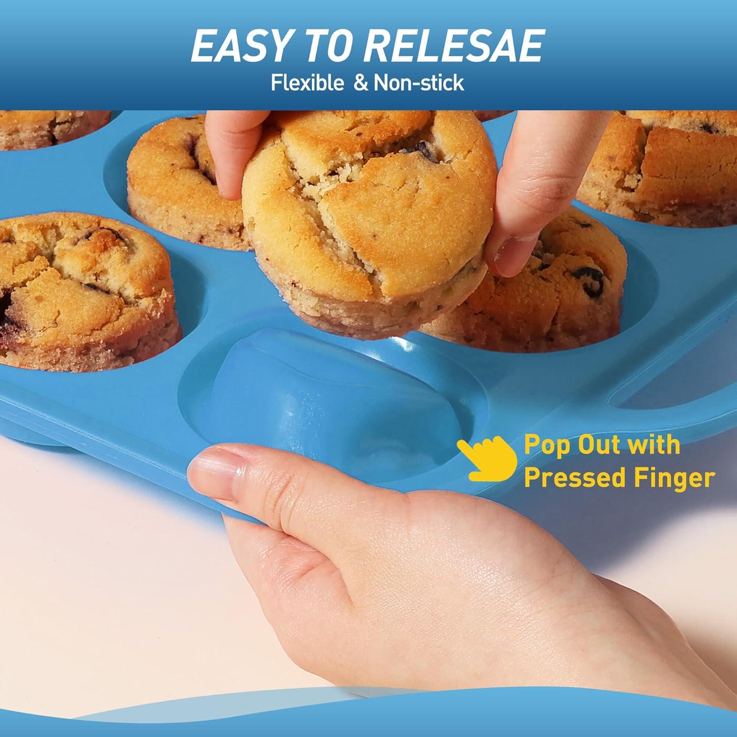 Bandeja para Muffin de Silicona Socisen 12 Tazas Azul