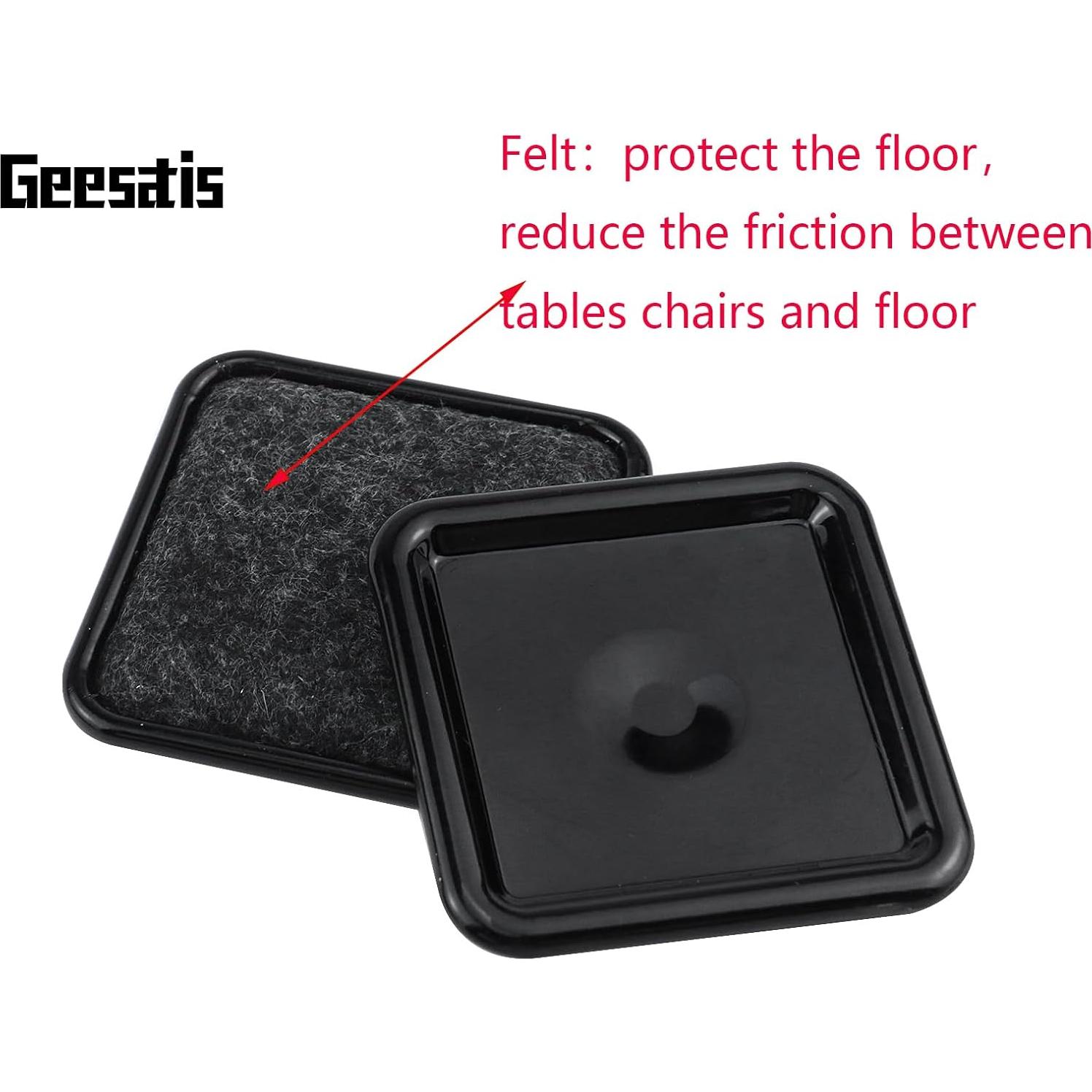 Deslizadores de Muebles Geesatis 8 Pcs Cuadrados 4.8x4.8 cm