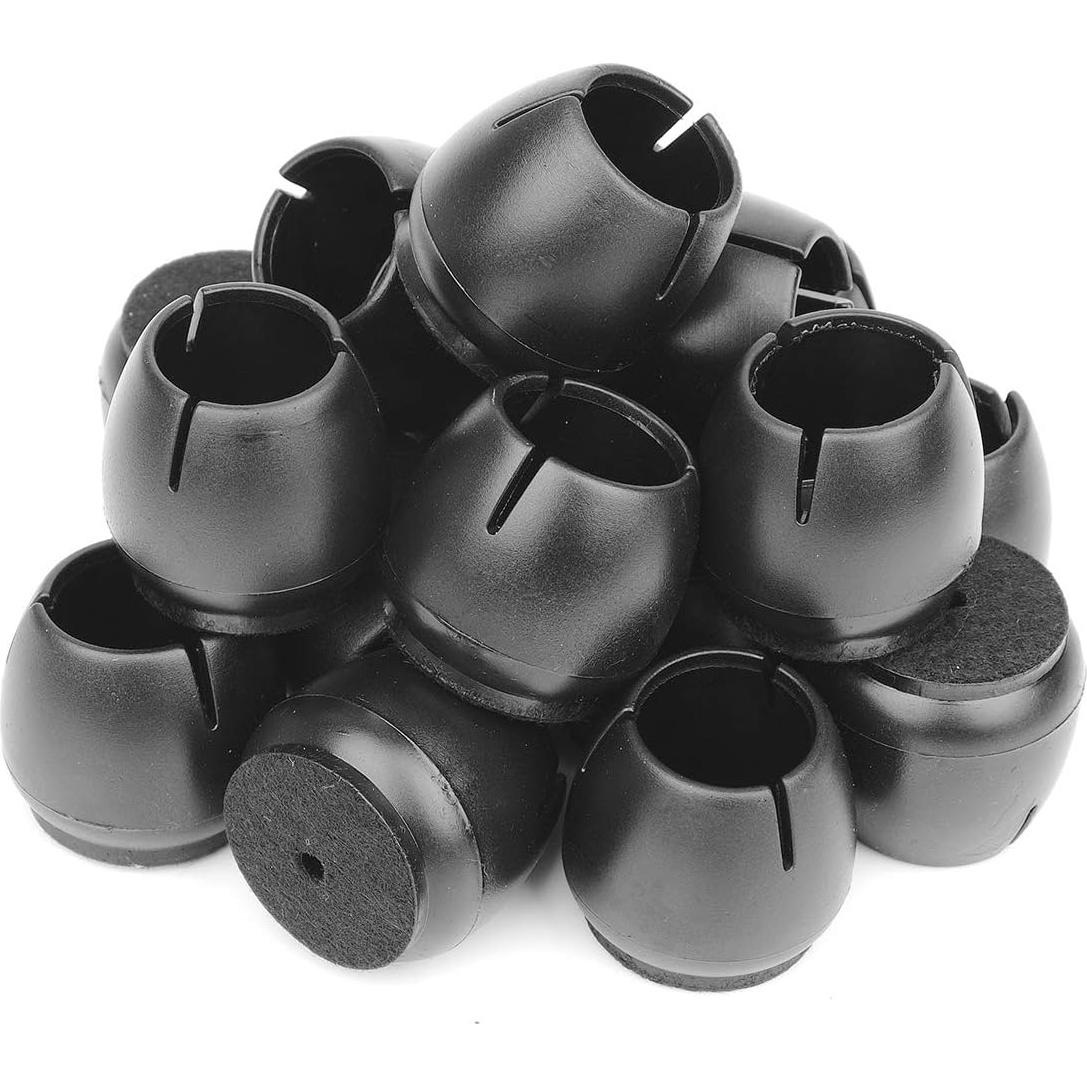 Protectores de Suelo Anwenk para Patas de Silla 25-29 mm Negro 16 Pzas