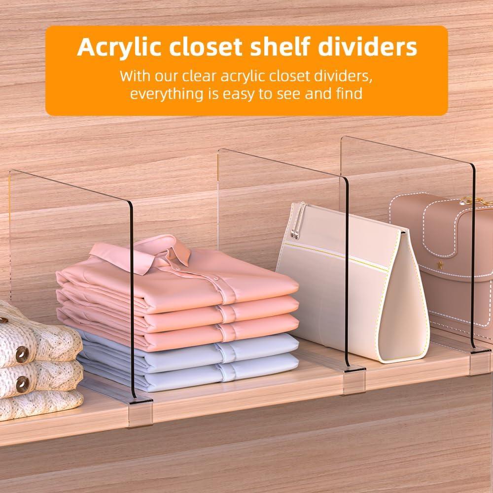 Divisores de Estantes de Acrílico Qiortooroi 4 Unidades 30x20cm