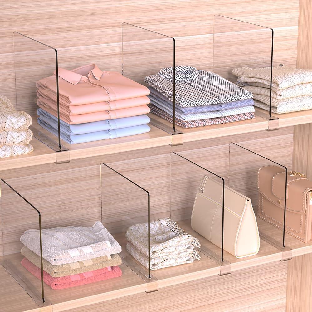 Divisores de Estantes de Acrílico Qiortooroi 4 Unidades 30x20cm