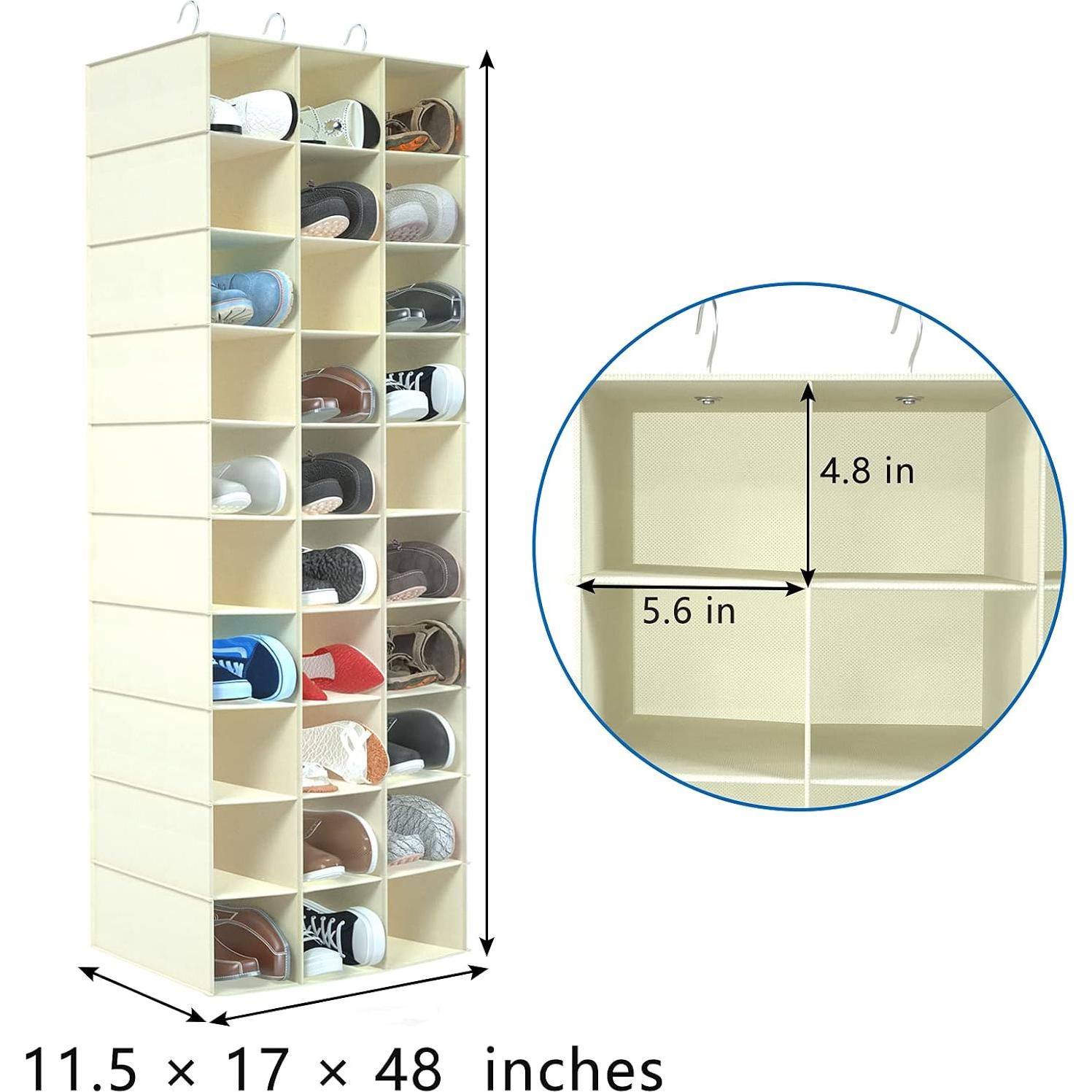 Organizador Colgante de Zapatos Libeder 30 Secciones Beige