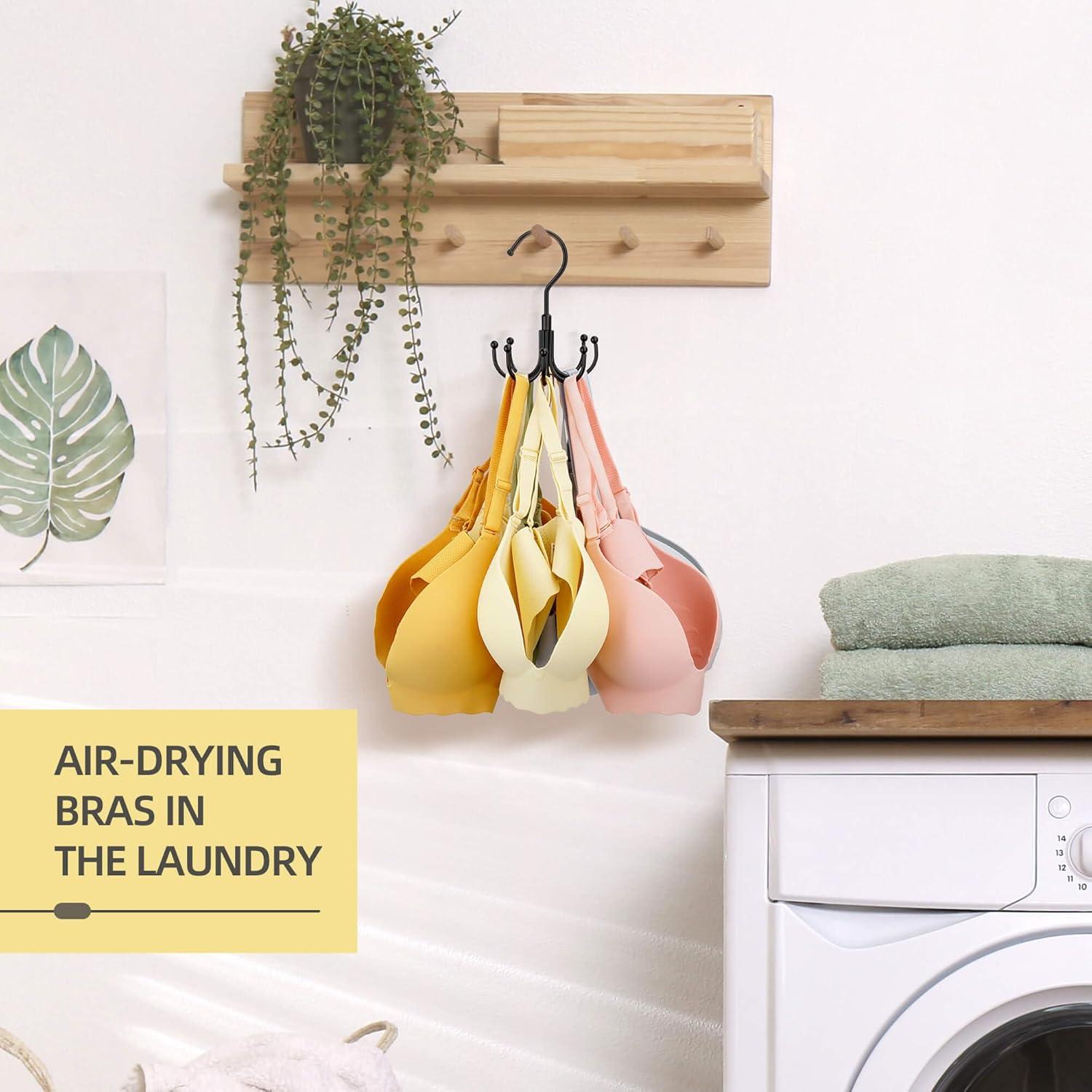 Perchero de Cinturones PODATOL Negro, Organizador Giratorio 24 Cinturones