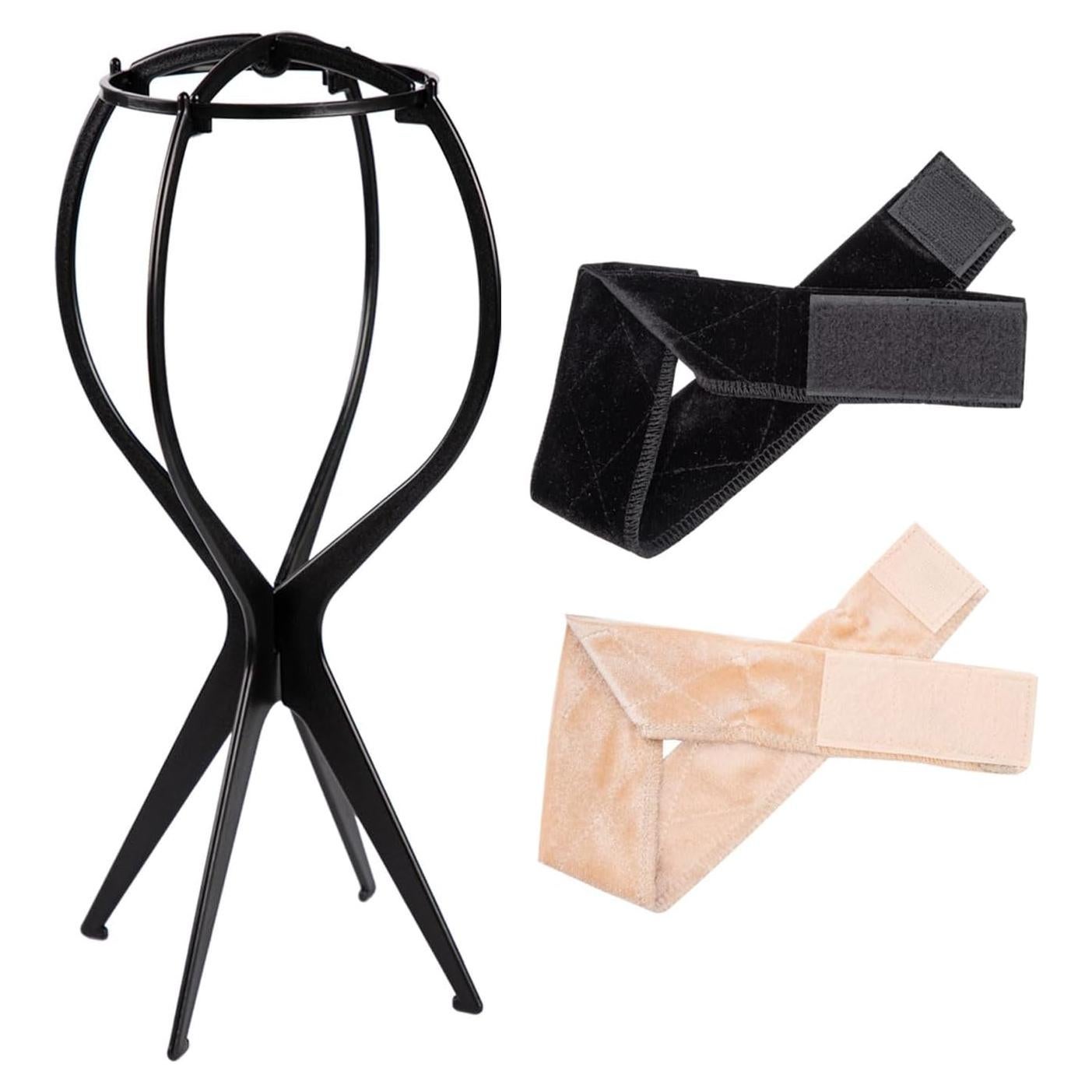 Soporte para Pelucas CLASSE con 2 Bandas, 33.8 cm, Negro