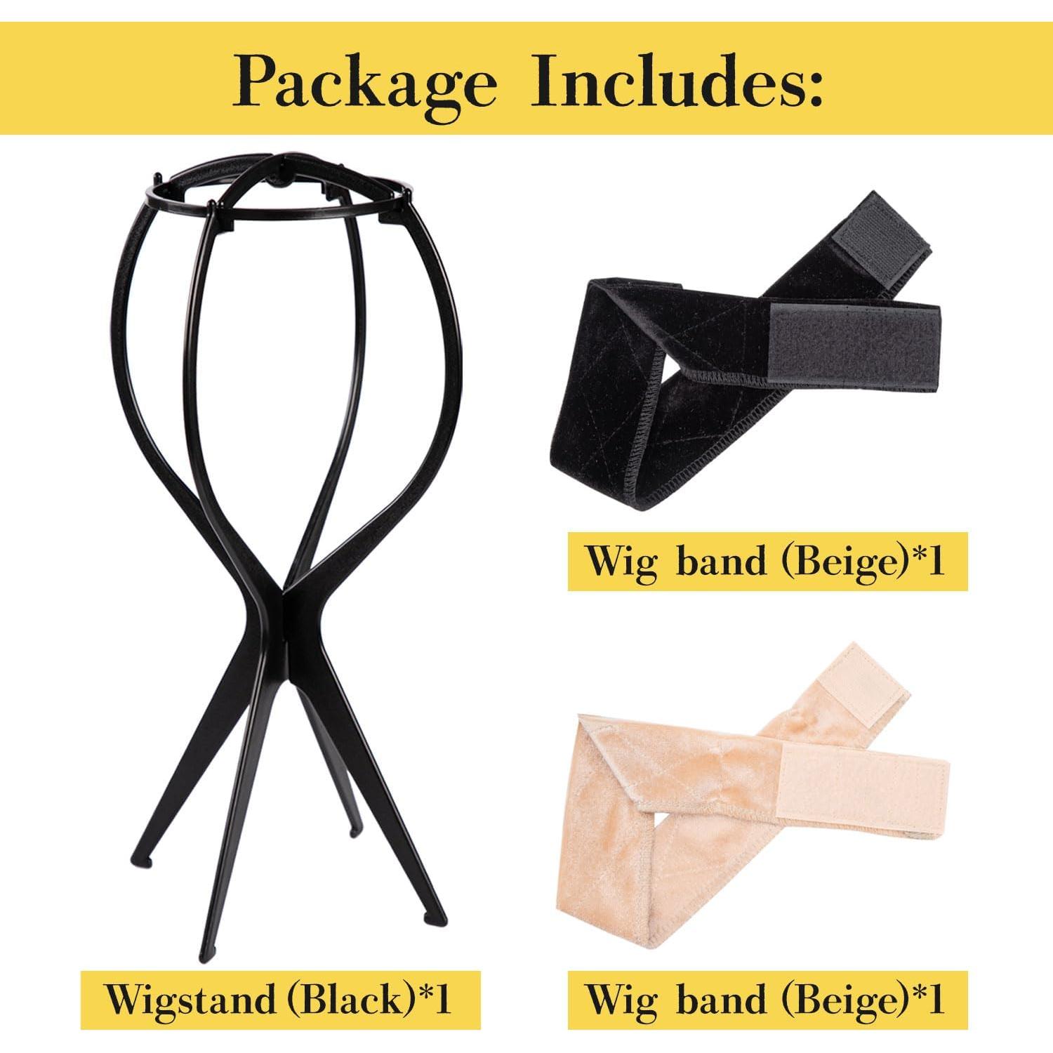 Soporte para Pelucas CLASSE con 2 Bandas, 33.8 cm, Negro