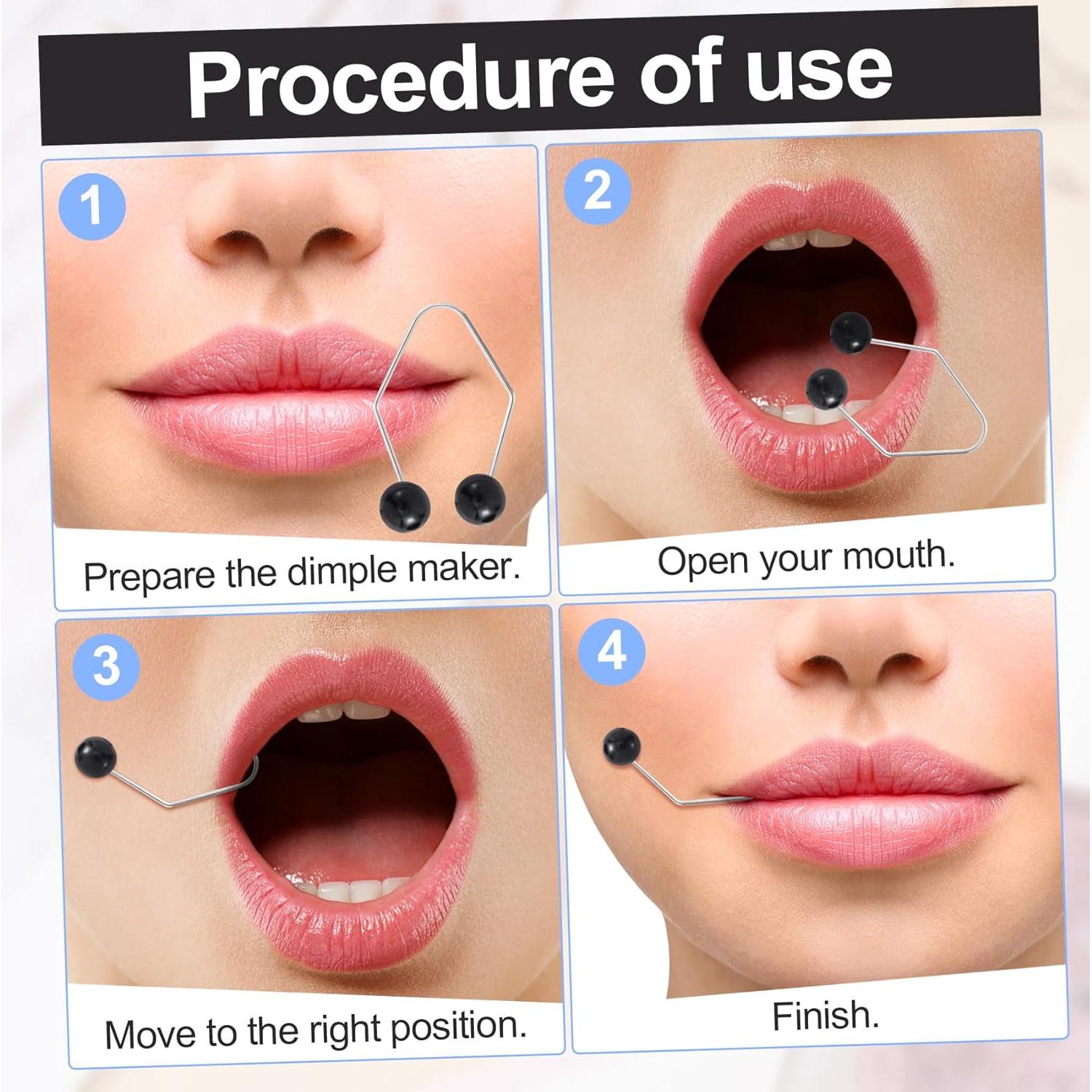 Creador de Hoyuelos Facial SmallCat 2PCS Negro - Ejercitador de Mejillas