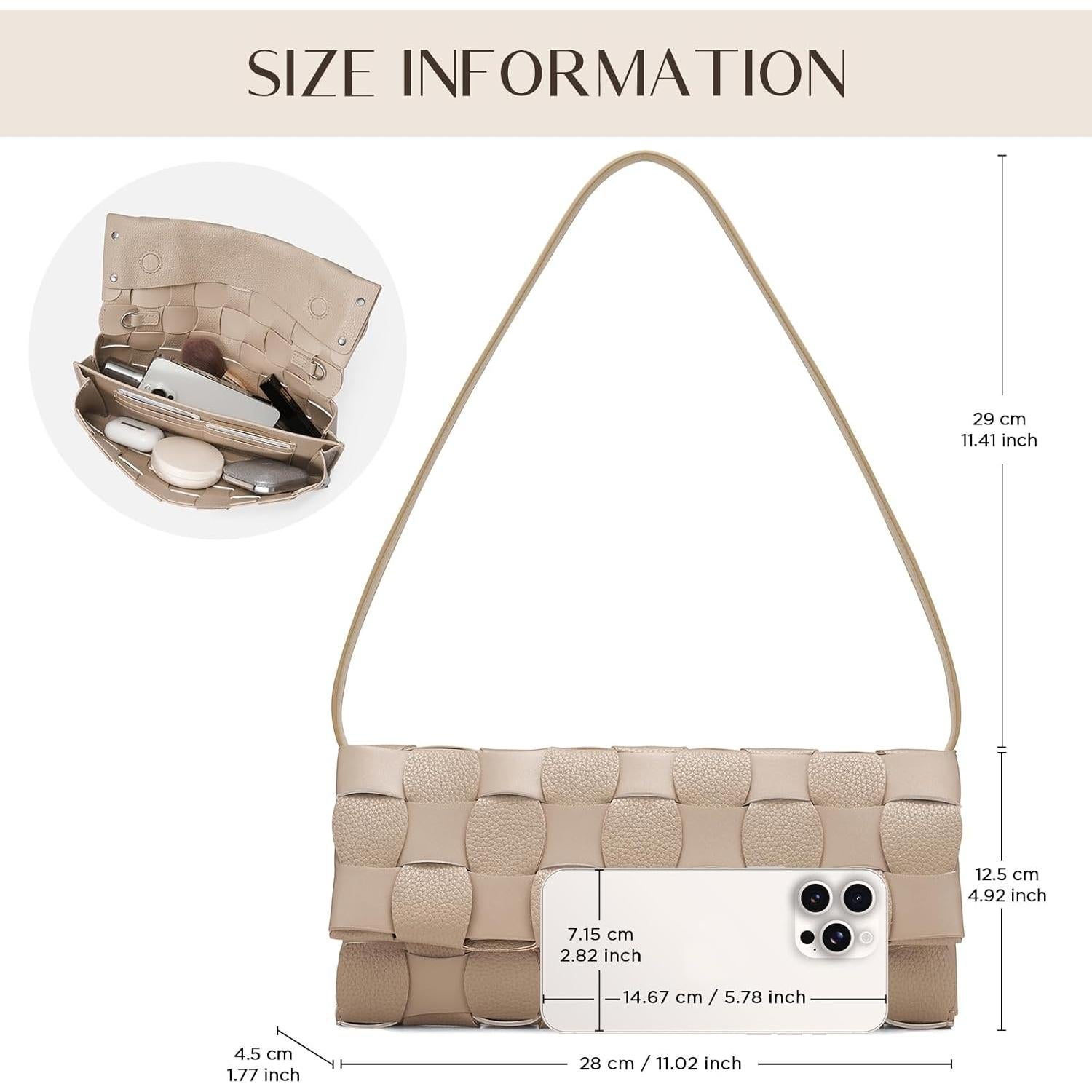 Cartera de Noche Tejida CHUNLI para Mujeres - Beige Albaricoque