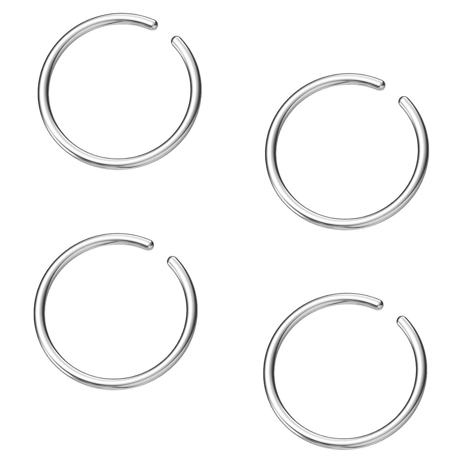 Aros de Cartílago Falsos Acero Inoxidable NZDLM 4 Piezas