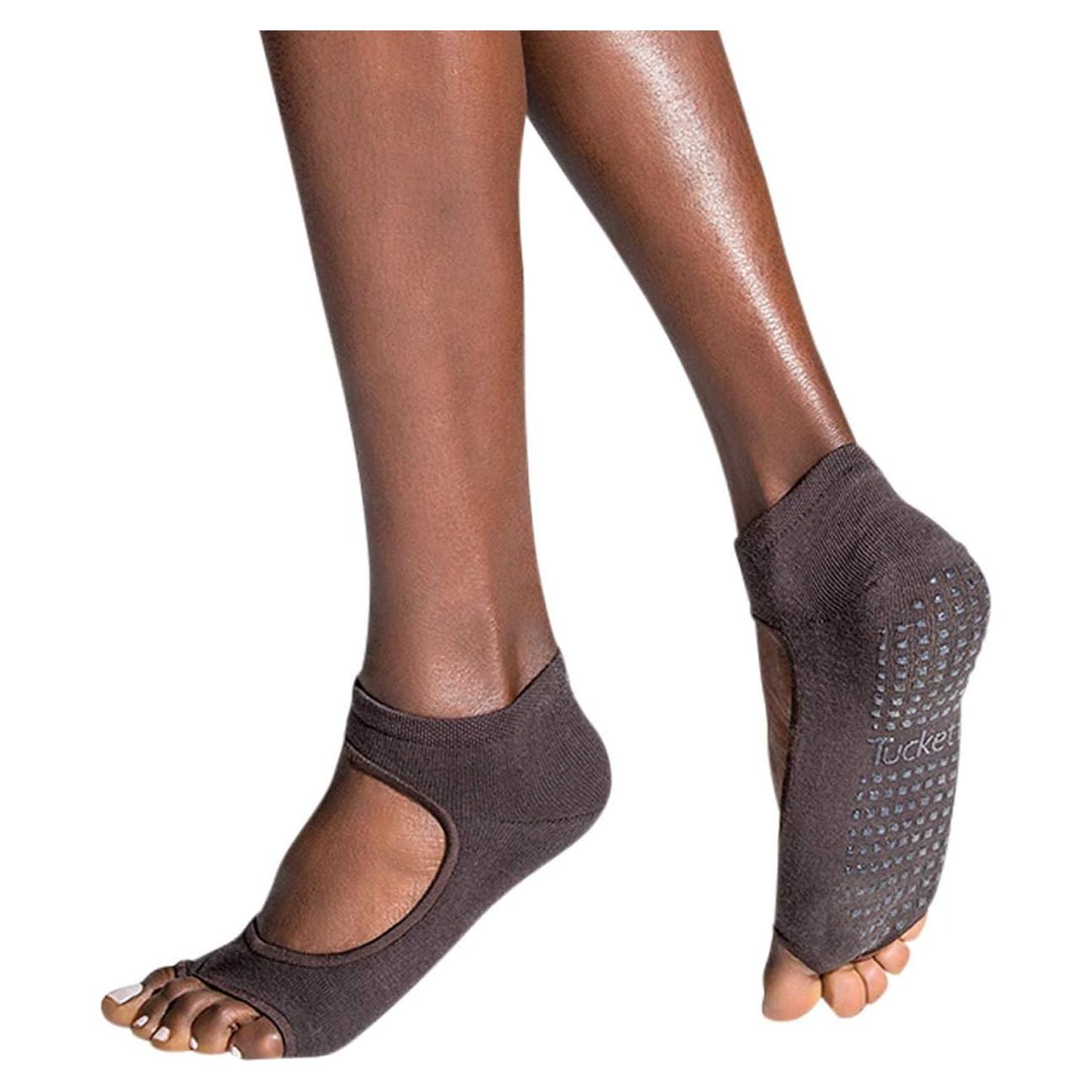 Calcetines de Pilates sin Dedos Tucketts para Mujeres, Nude, Talla S/M