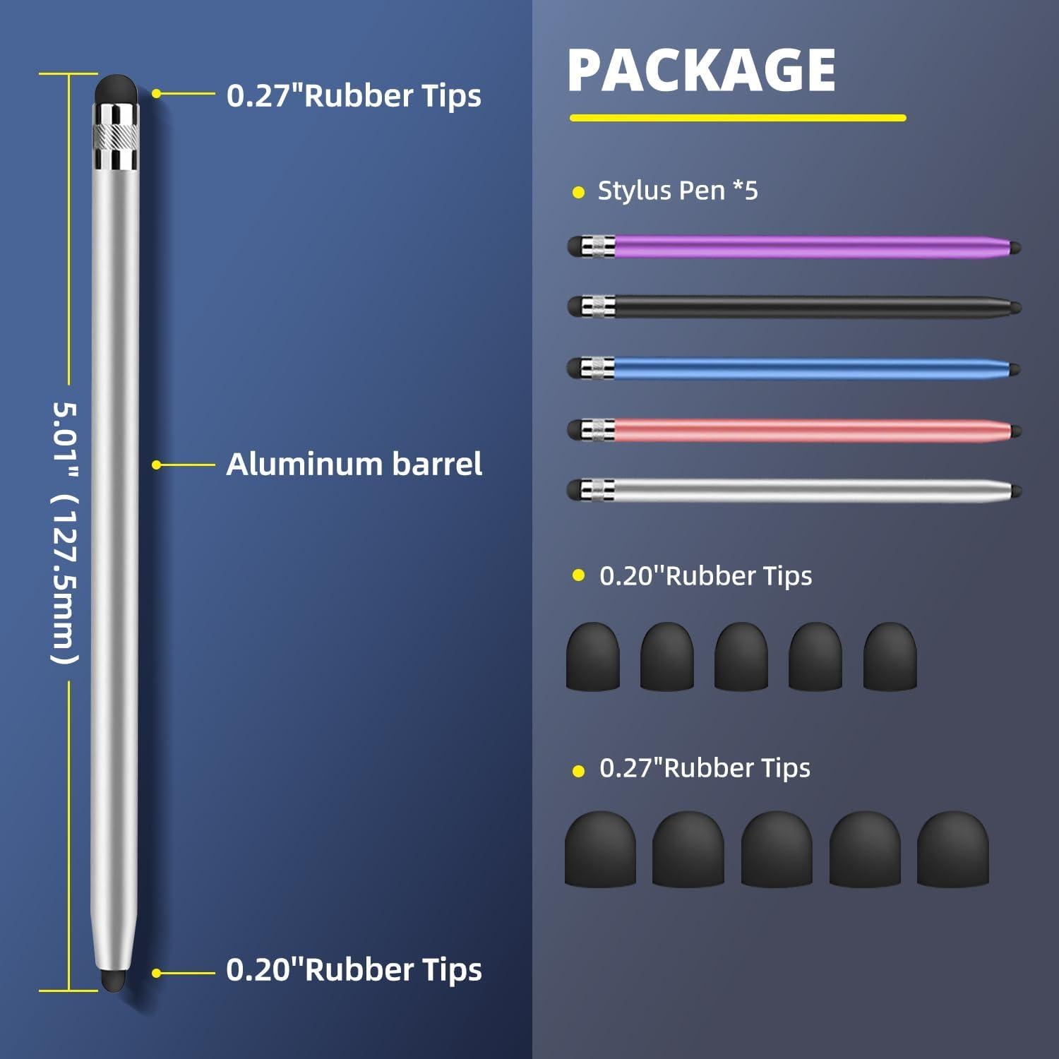 Bolígrafo Stylus Universal GUUGEI - Paquete de 5, Punta Fina
